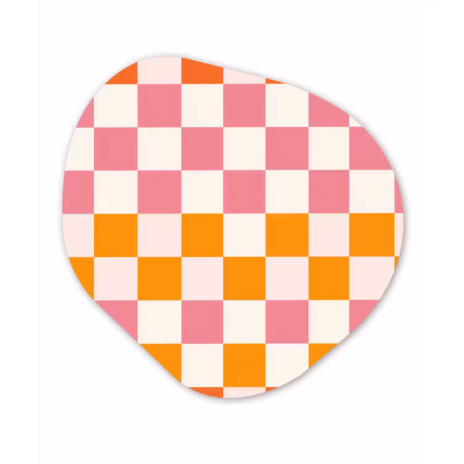 Vierkant - Patroon - Oranje Wandcirkel Organisch Forex 3mm klein 629 -3d