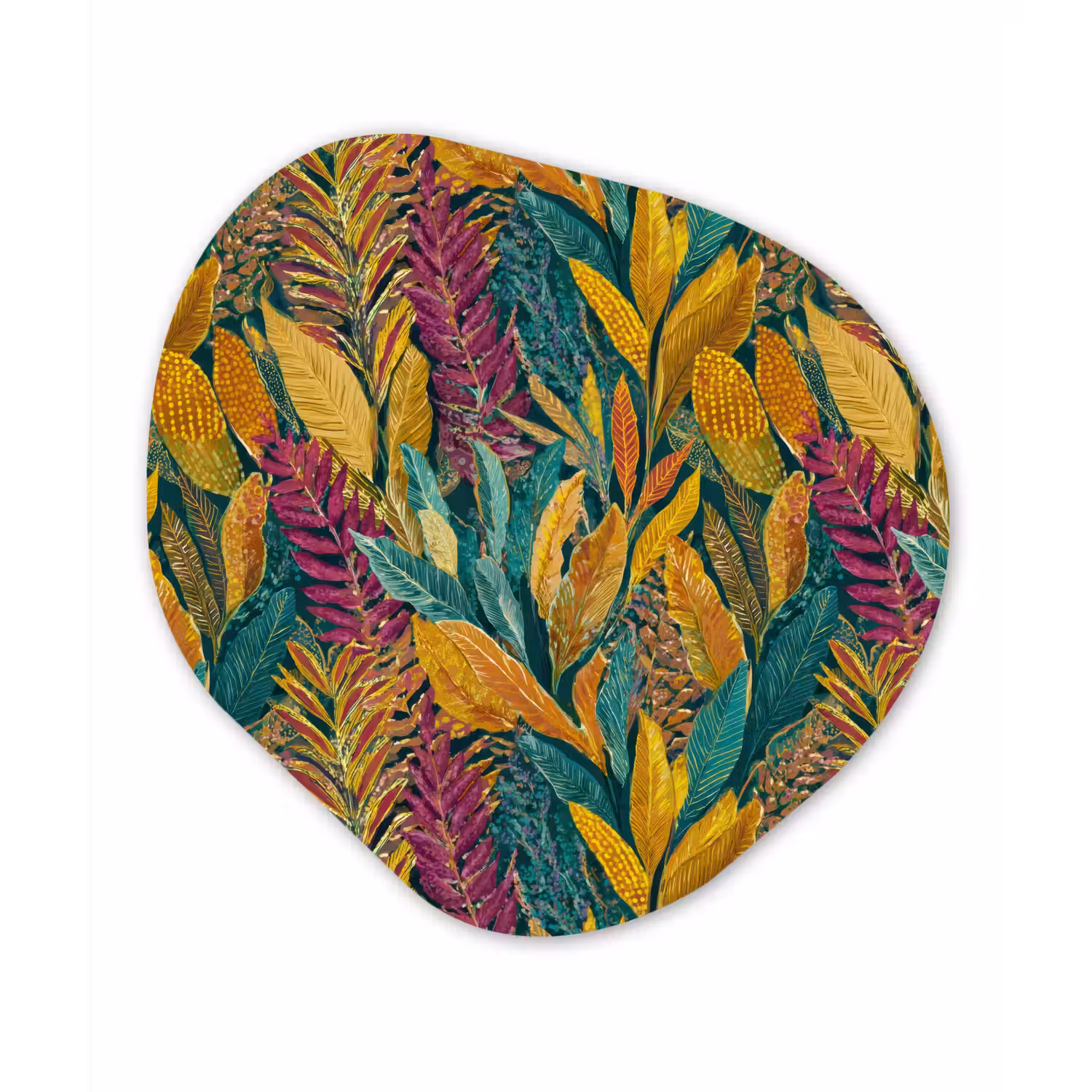 Tropische - Botanisch - Patroon - Kleurrijk - Exotisch Wandcirkel Organisch Forex 3mm klein 629 -3d