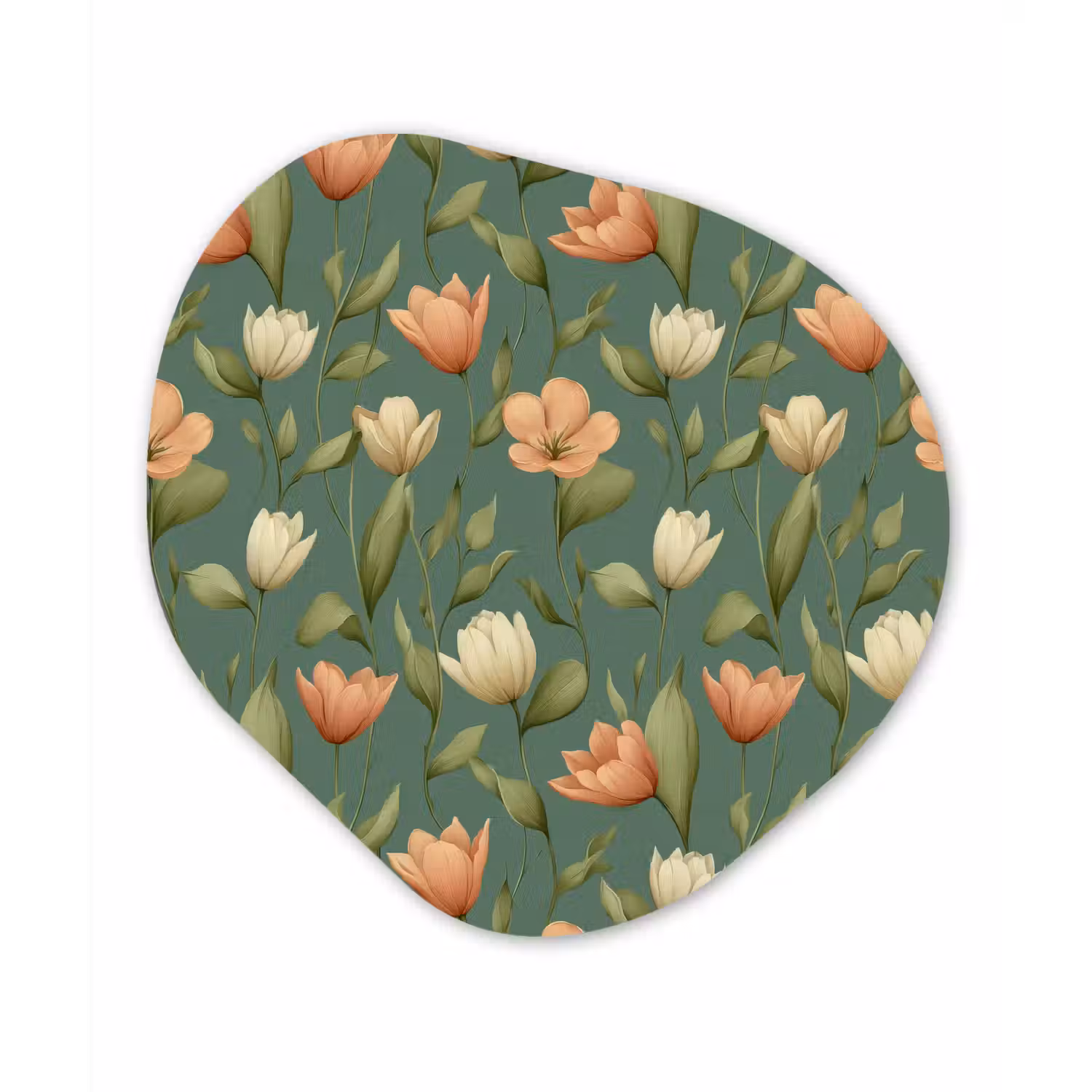 Tulpen - Botanisch - Groen Wandcirkel Organisch Forex 3mm klein 629 -3d