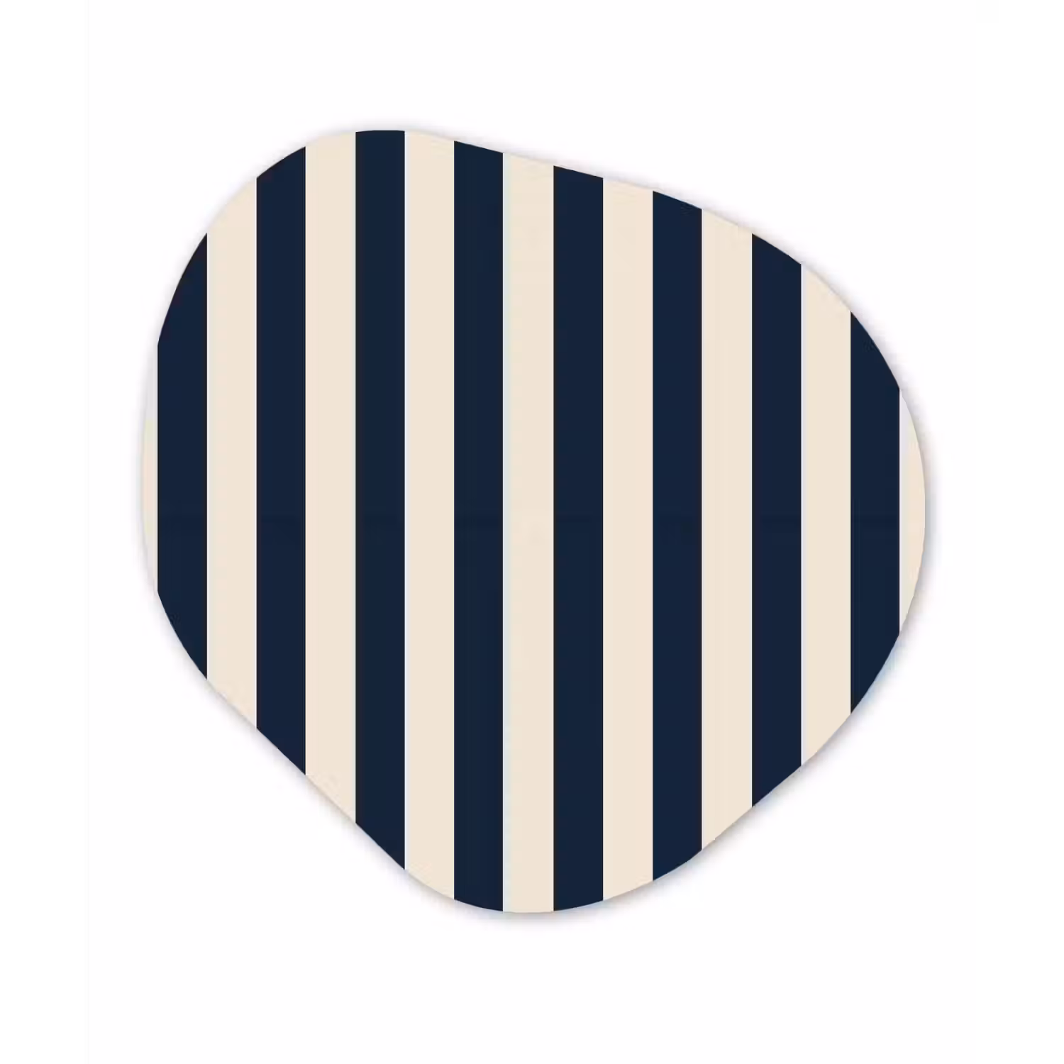 Verticale strepen - Blauw - Crème Wandcirkel Organisch Forex 3mm klein 629 -3d