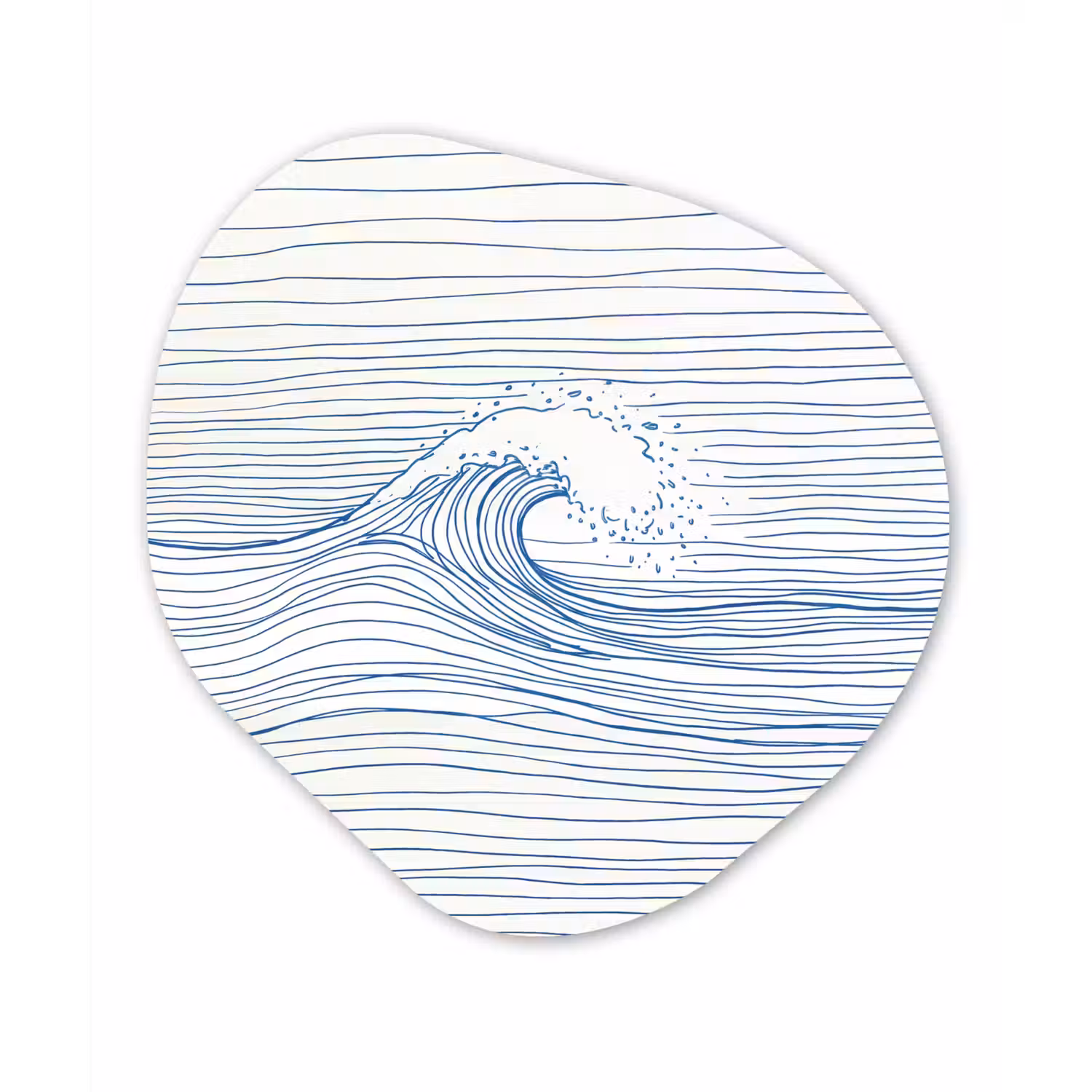 Golf - Brekende - Natuur - Minimalistisch - Blauw Wandcirkel Organisch Forex 3mm klein -3d