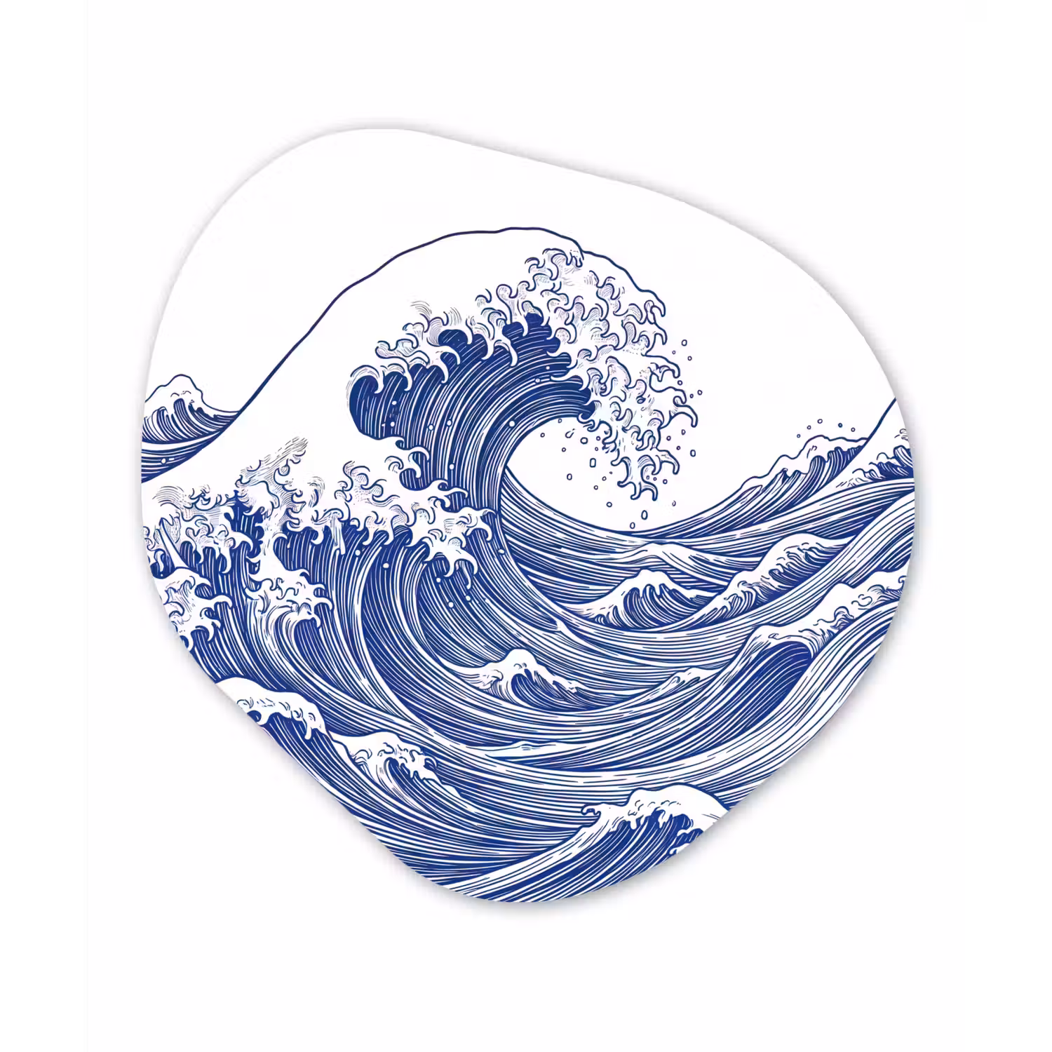 Golf - Japans - Zee - Illustratie - Blauw Wandcirkel Organisch Forex 3mm klein -3d