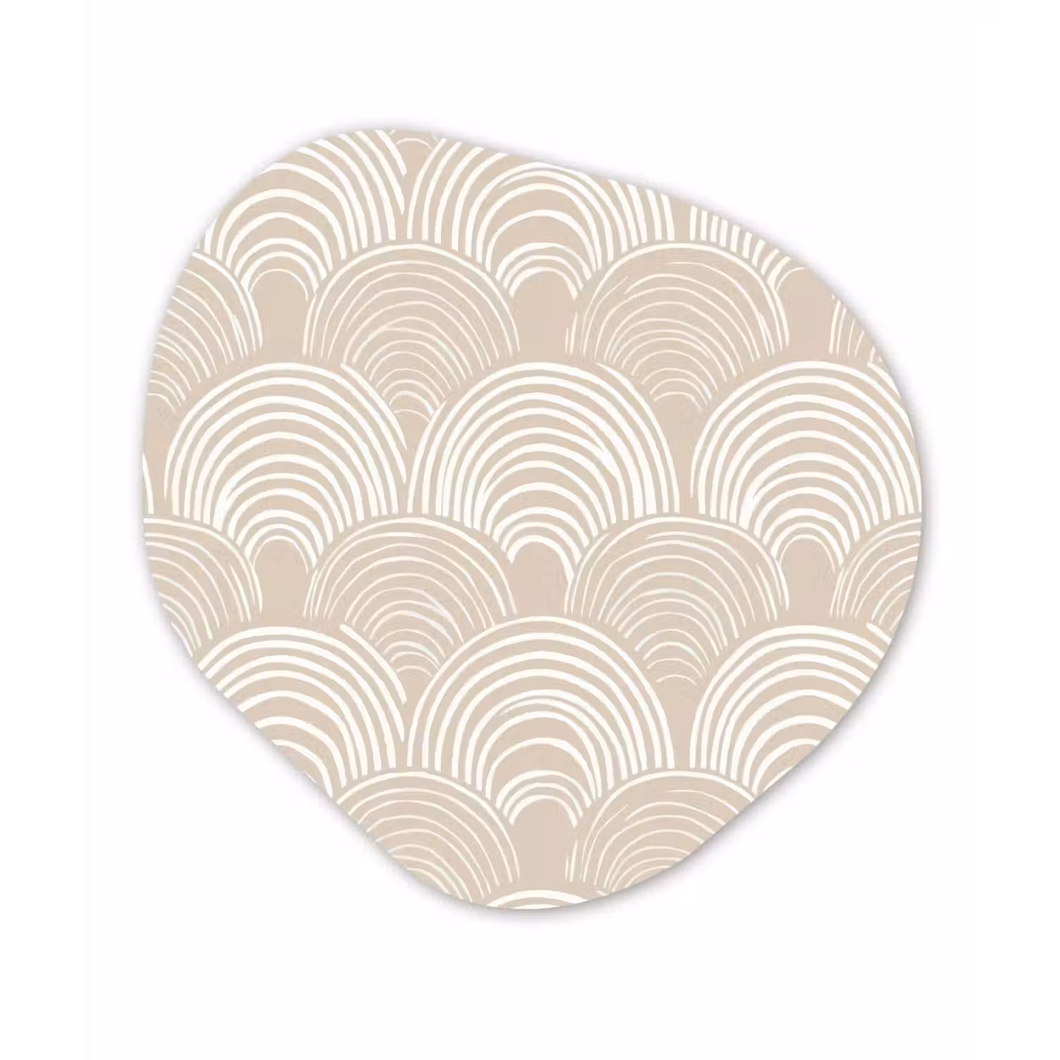 Golven - Structuur - Beige Wandcirkel Organisch Forex 3mm klein 629 -3d