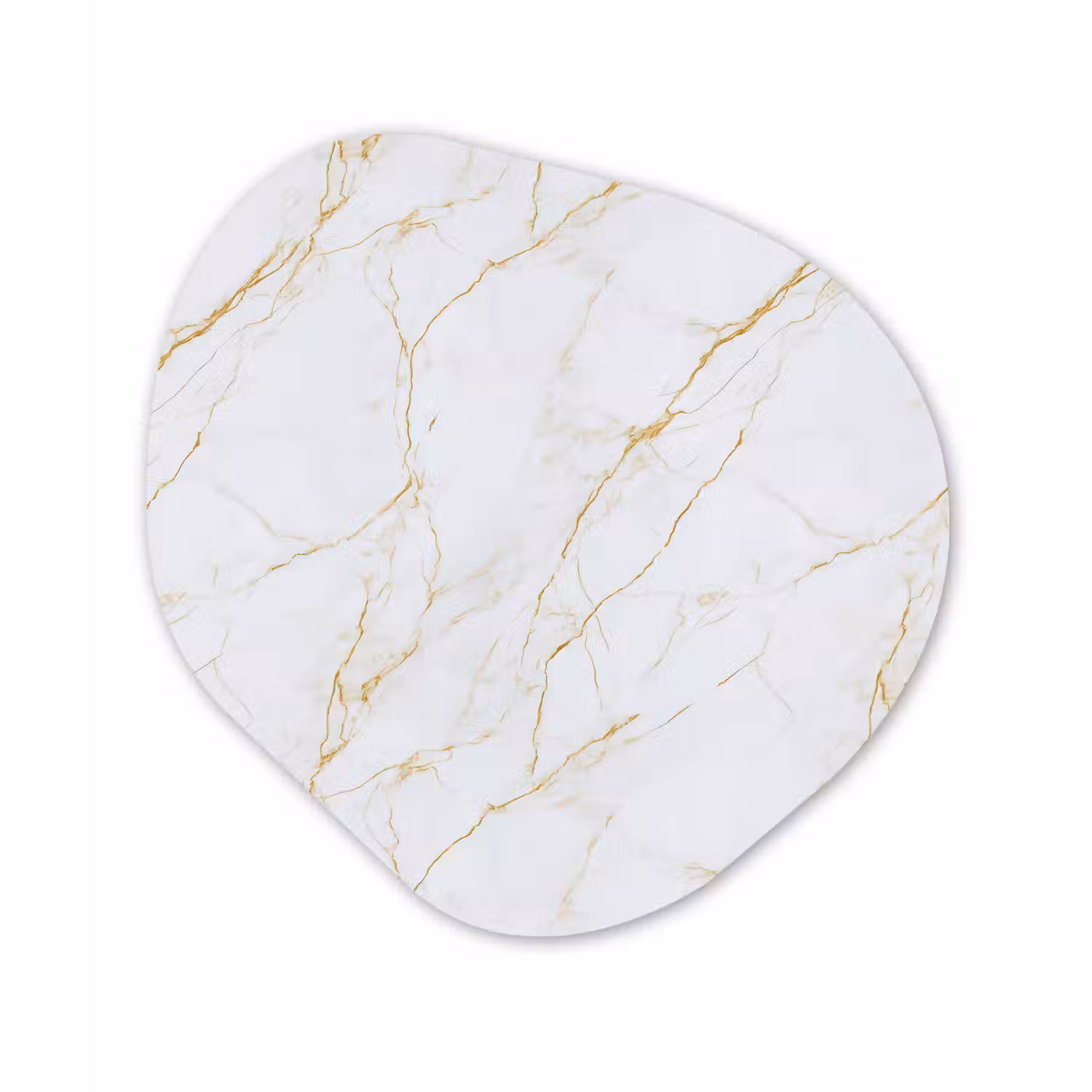 Wit - Marmer - Goud - Luxueus Wandcirkel Organisch Forex 3mm klein 629 -3d