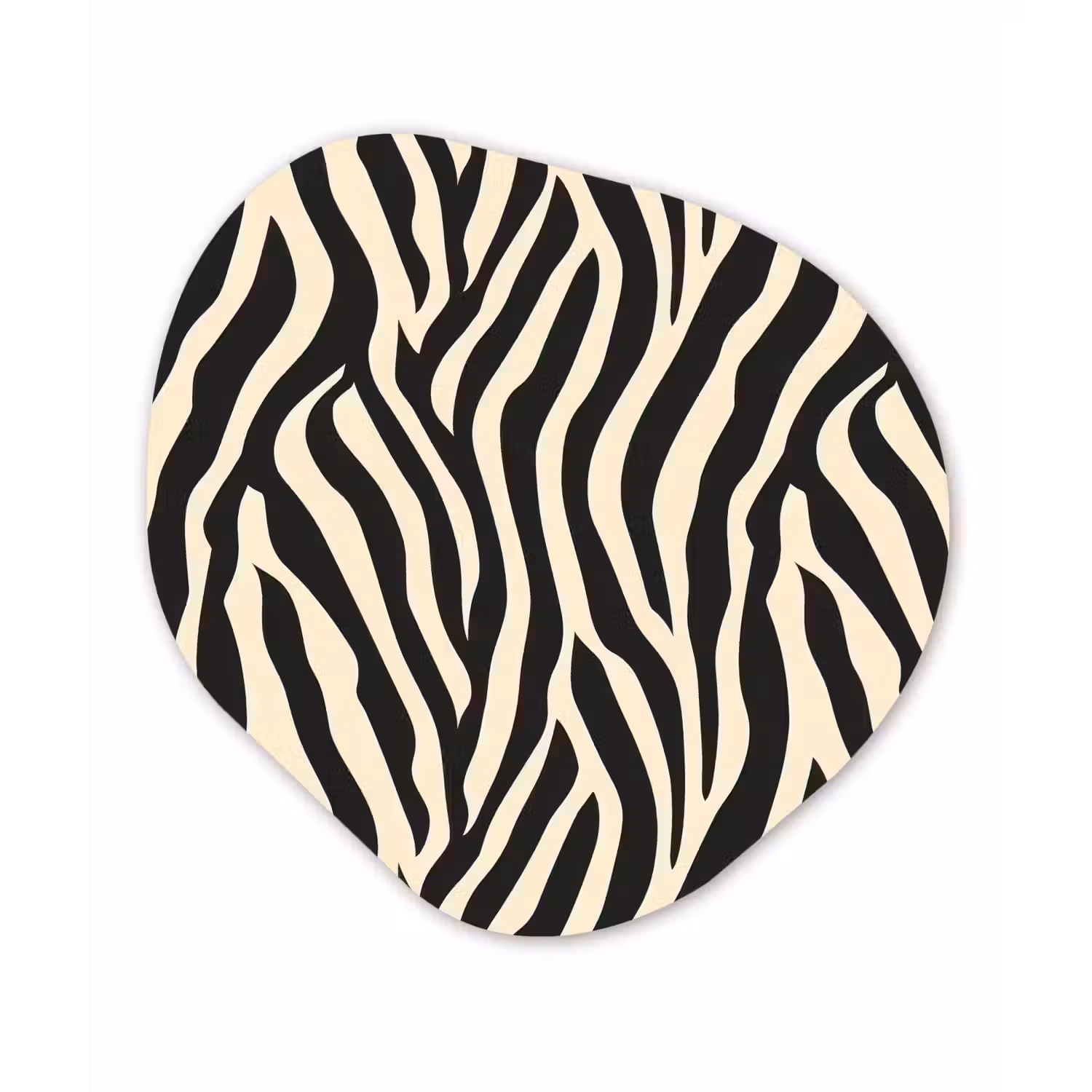 Zebra - Print - Klassiek - Zwart Wandcirkel Organisch Forex 3mm klein 629 -3d