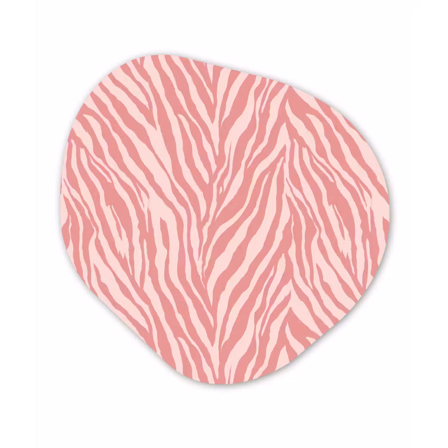 Zebra - Print - Roze Wandcirkel Organisch Forex 3mm klein 629 -3d
