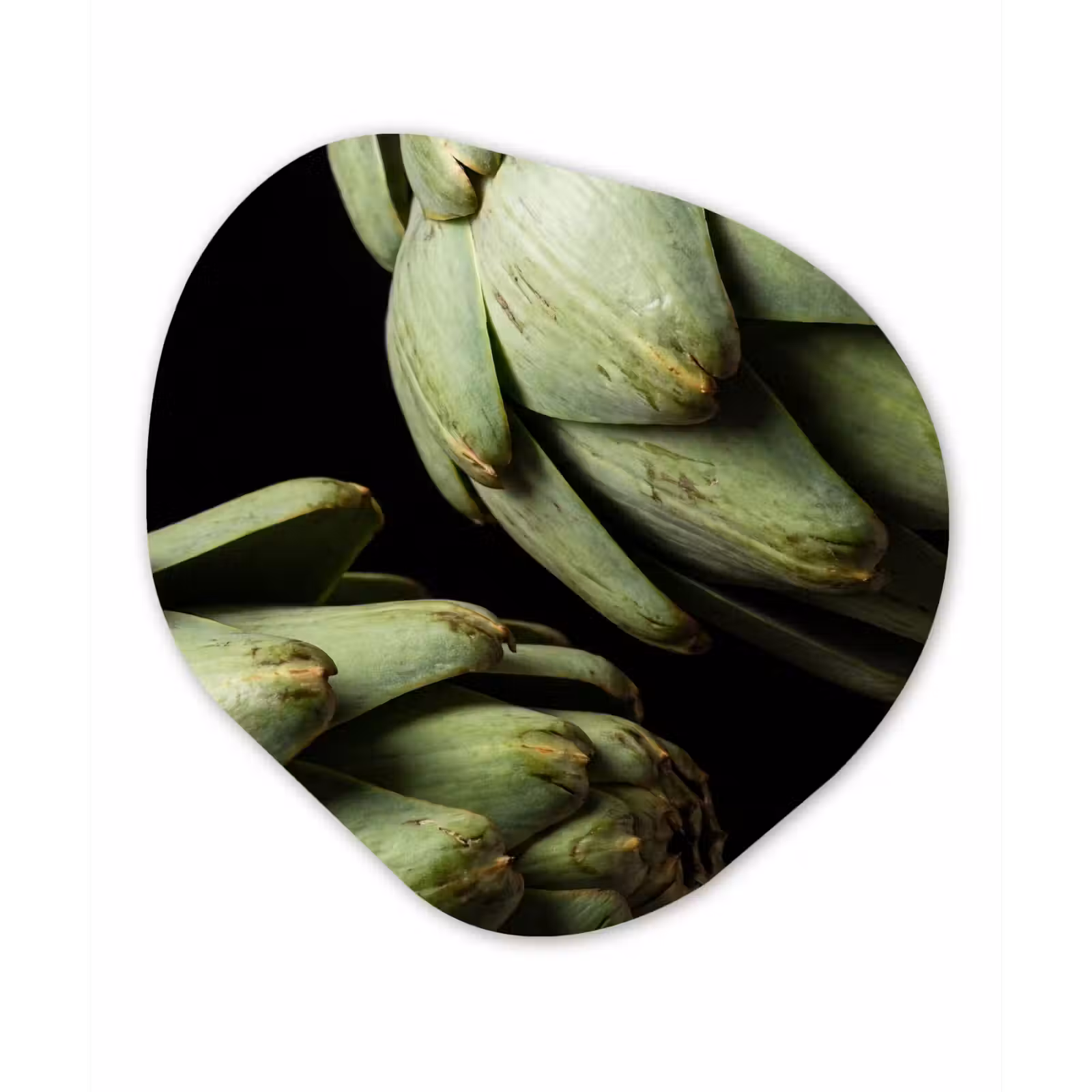 Organic - Glass - Artichoke - Green - Food - Artisjok - Groen - Eten Wandcirkel Organisch Plexiglas middel