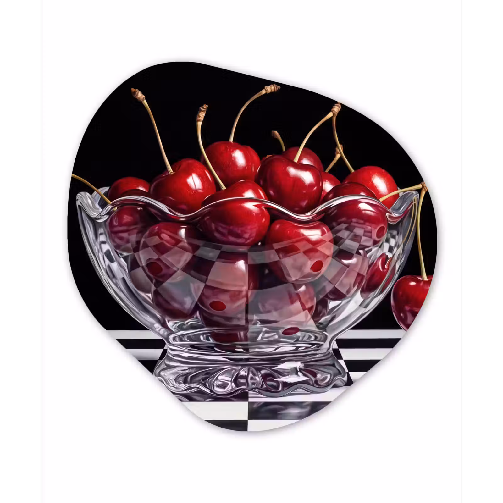 Organic - Glass - Food - Cherries - Red - Eten - Kersen - Rood Wandcirkel Organisch Plexiglas middel