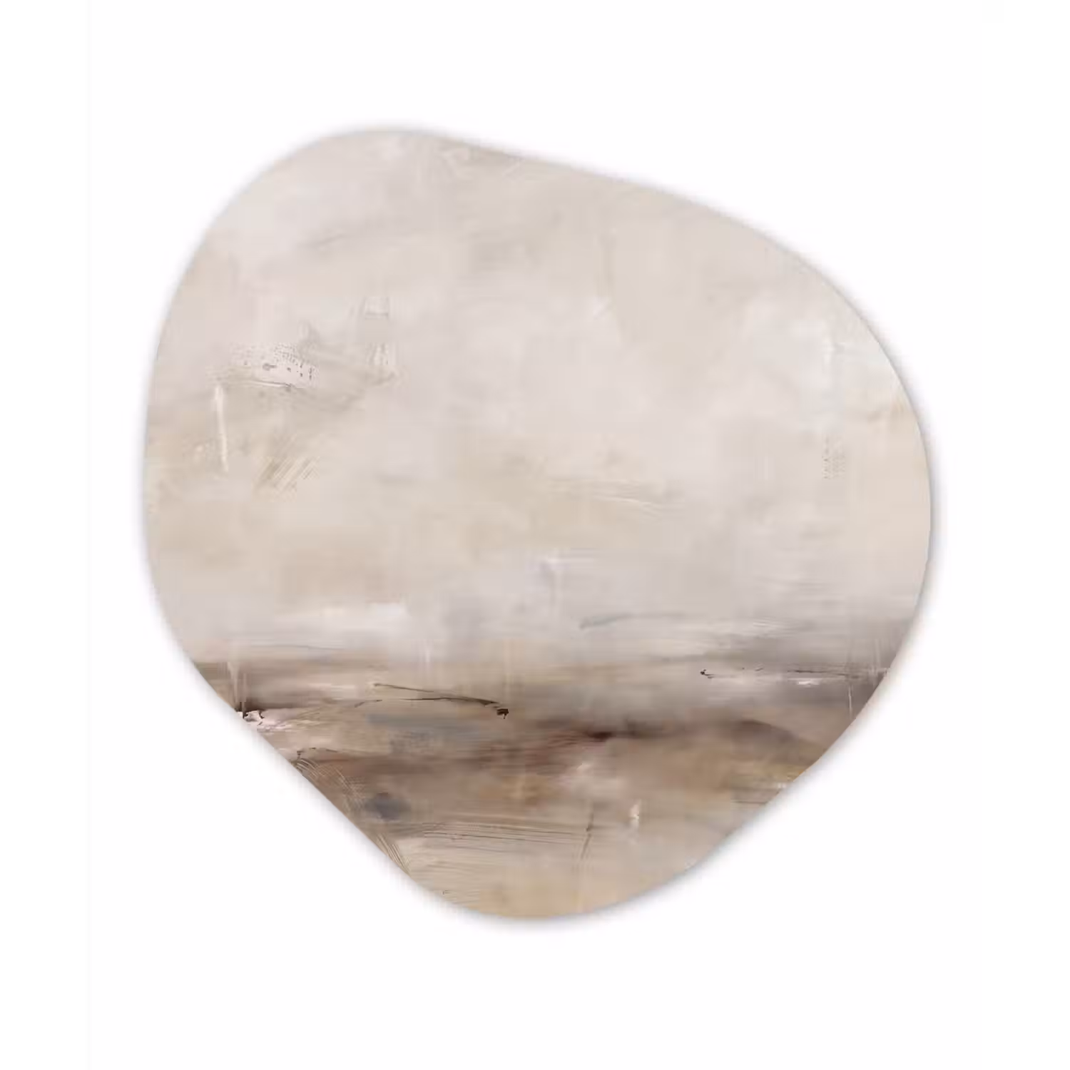 Abstrakt - Landschap - Modern - Beige - Kunst Wandcirkel Organisch Aluminium middel -3d