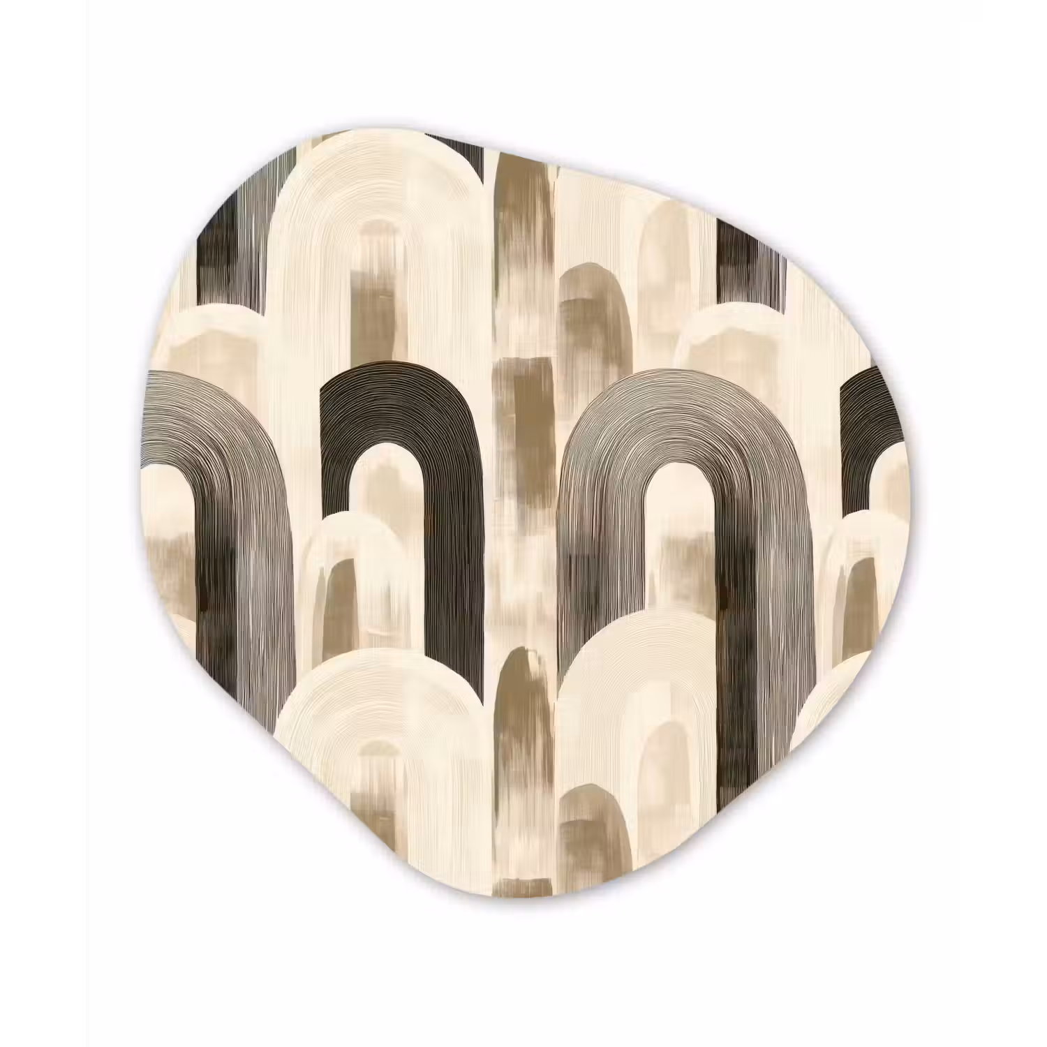 Abstract - Patroon - Bogen Wandcirkel Organisch Aluminium middel 851 -3d