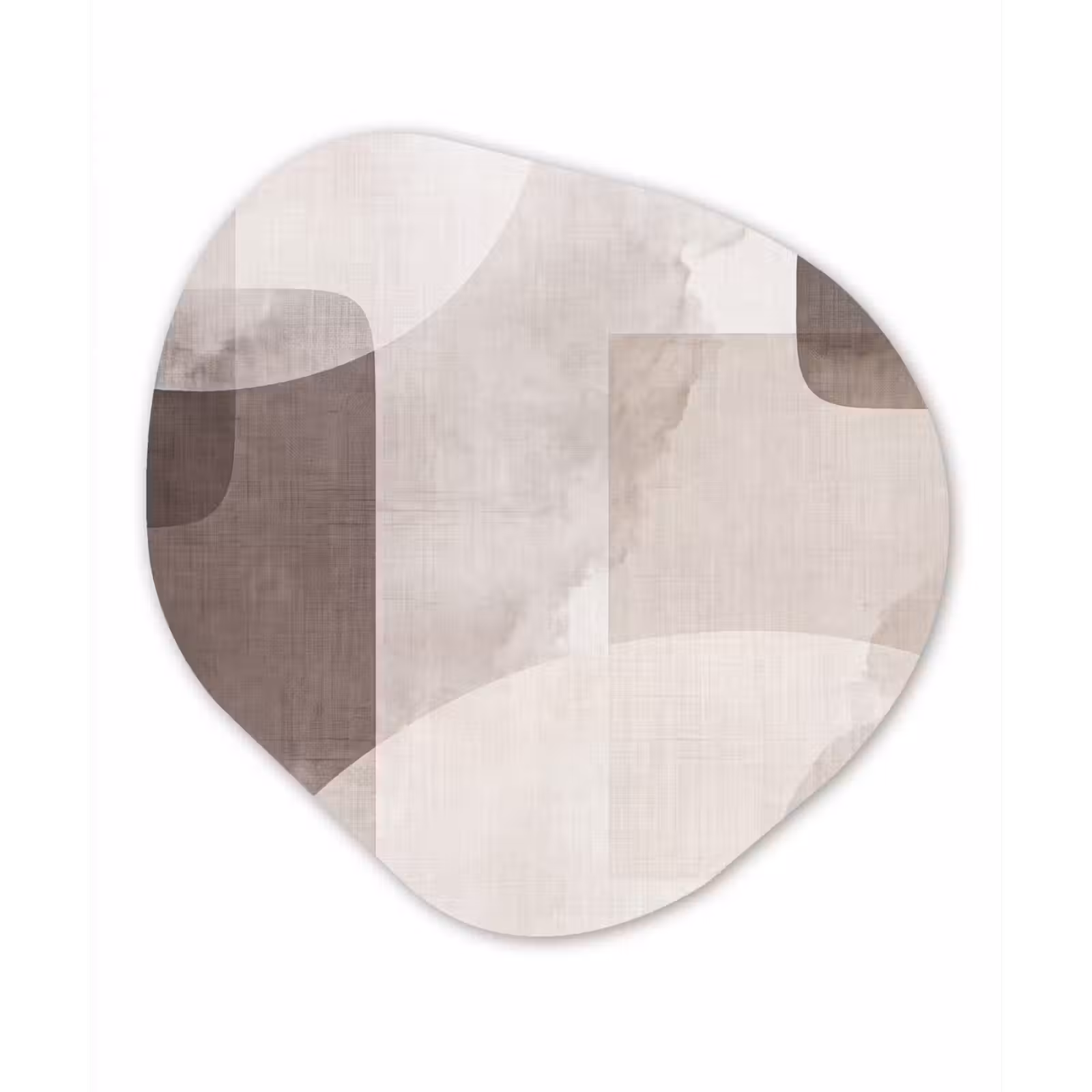 Organic painting - Aluminum -. Abstract Shapes - Beige - Abstracte vormen - Beige Wandcirkel Organisch Aluminium middel