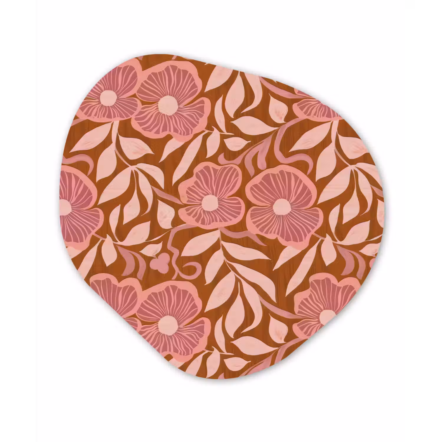 Sfeer - Bloemen - Roze Wandcirkel Organisch Aluminium middel 851 -3d