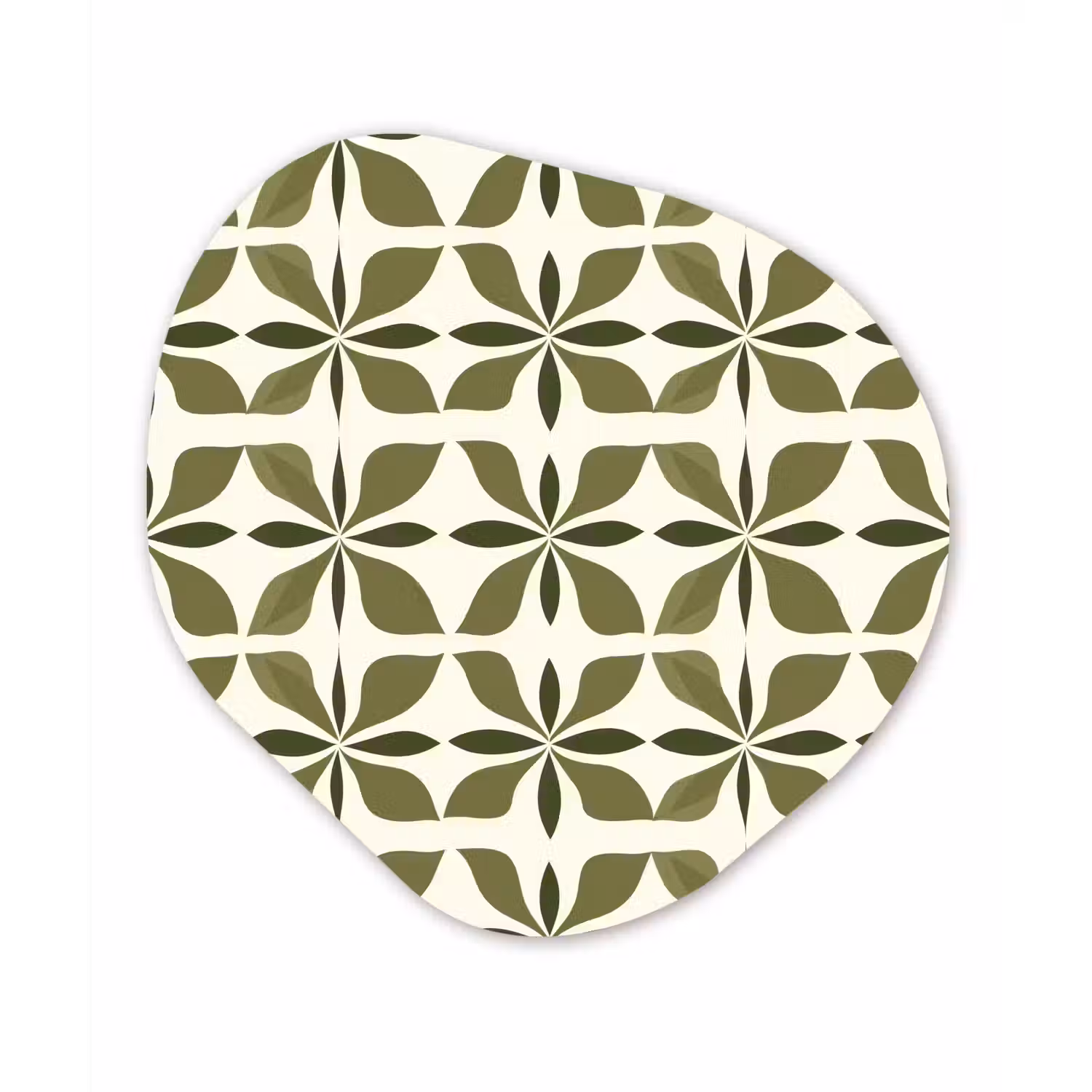 Botanisch - Retro - Groen Wandcirkel Organisch Aluminium middel 851 -3d
