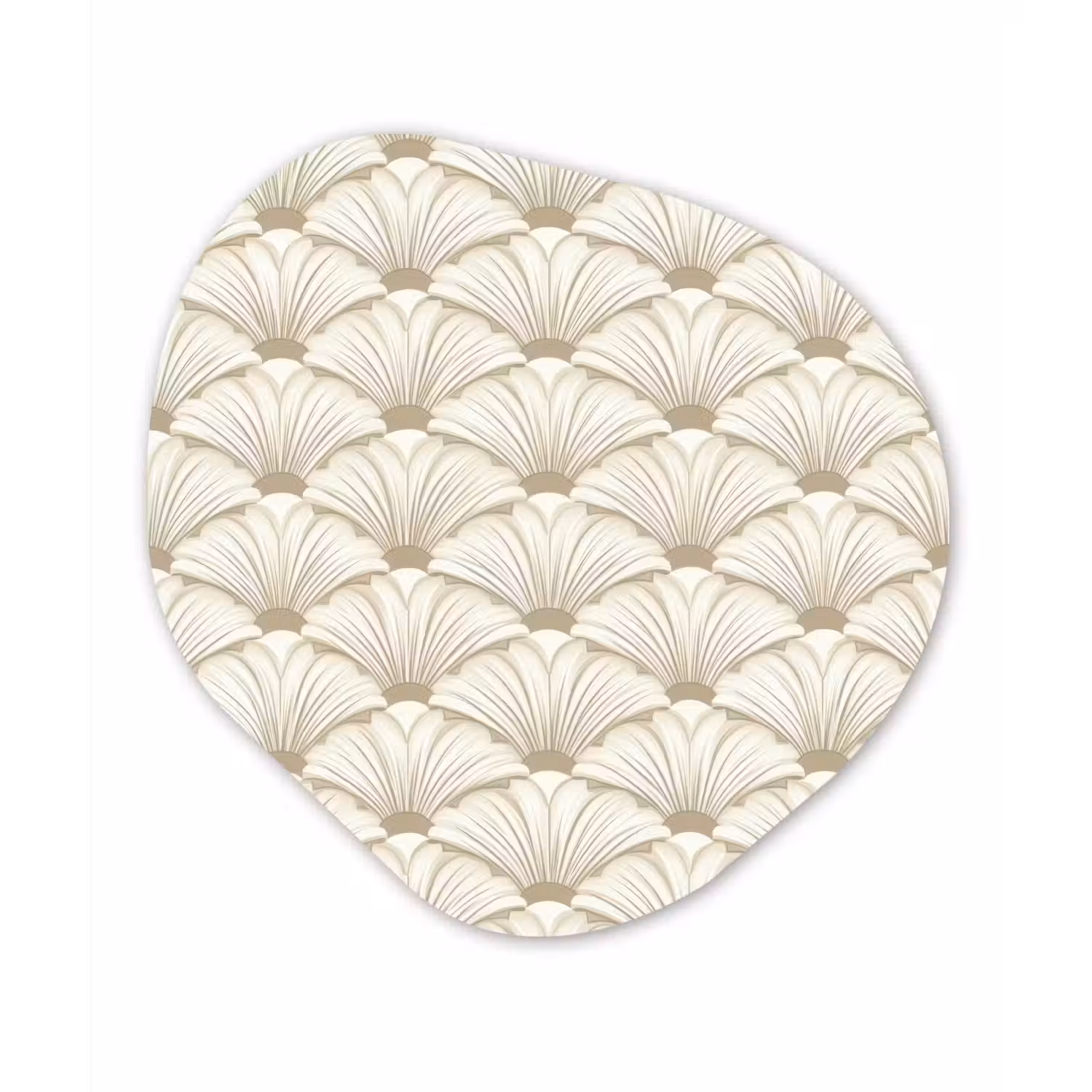 Klassiek - Art - Beige Wandcirkel Organisch Aluminium middel 851 -3d