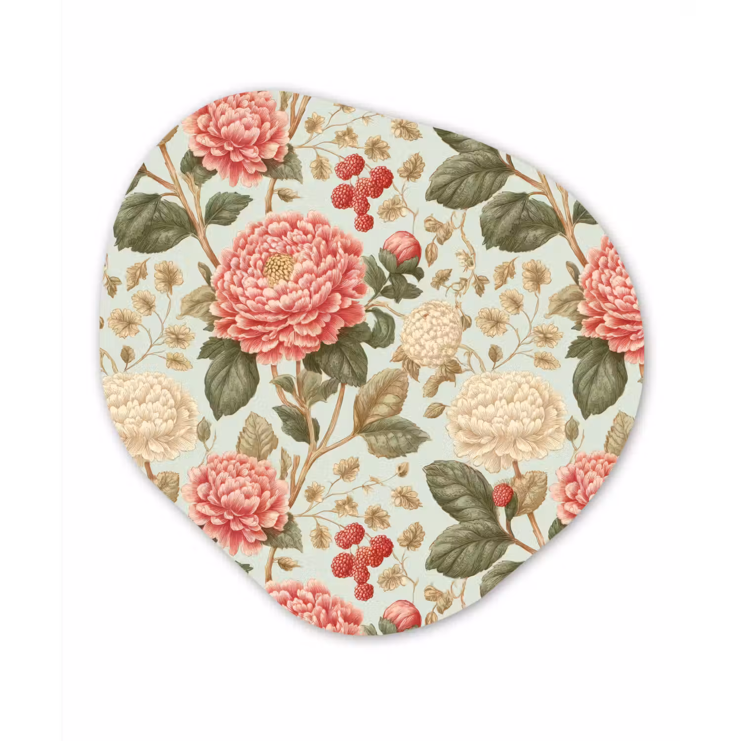Klassiek - Botanisch - Veelkleurig Wandcirkel Organisch Aluminium middel 851 -3d