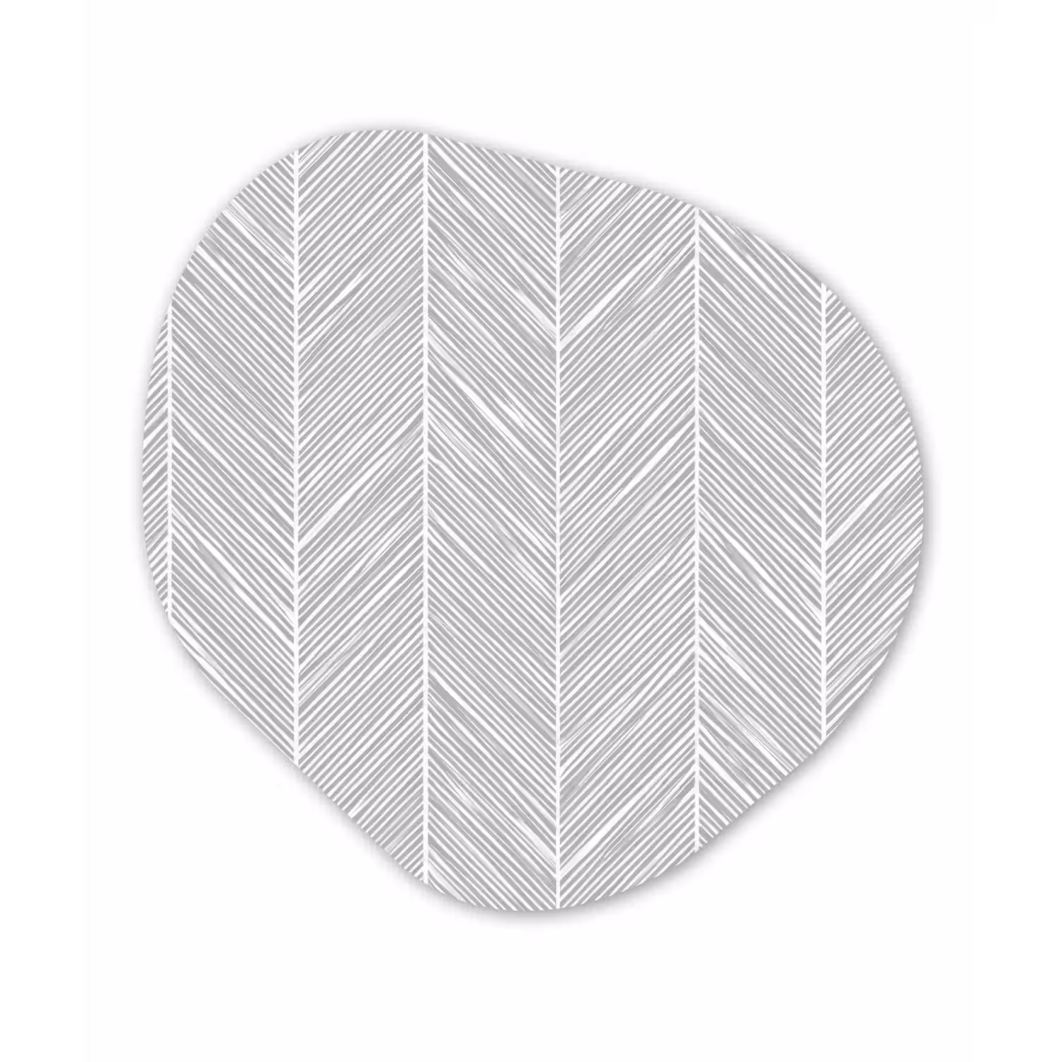 Klassiek - Visgraat - Grijs Wandcirkel Organisch Aluminium middel 851 -3d