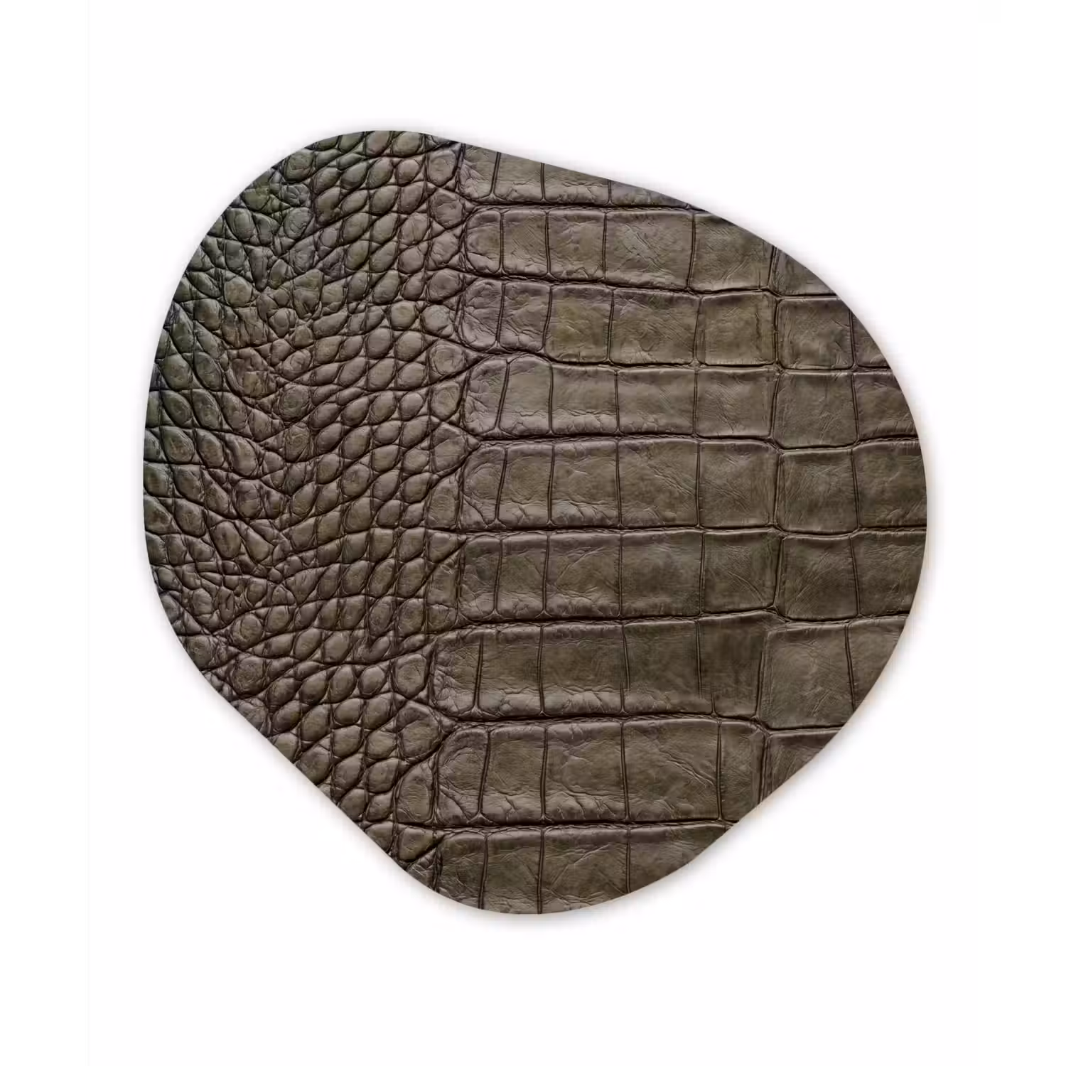 Krokodillenleer - Structuur - Groen Wandcirkel Organisch Aluminium middel -3d