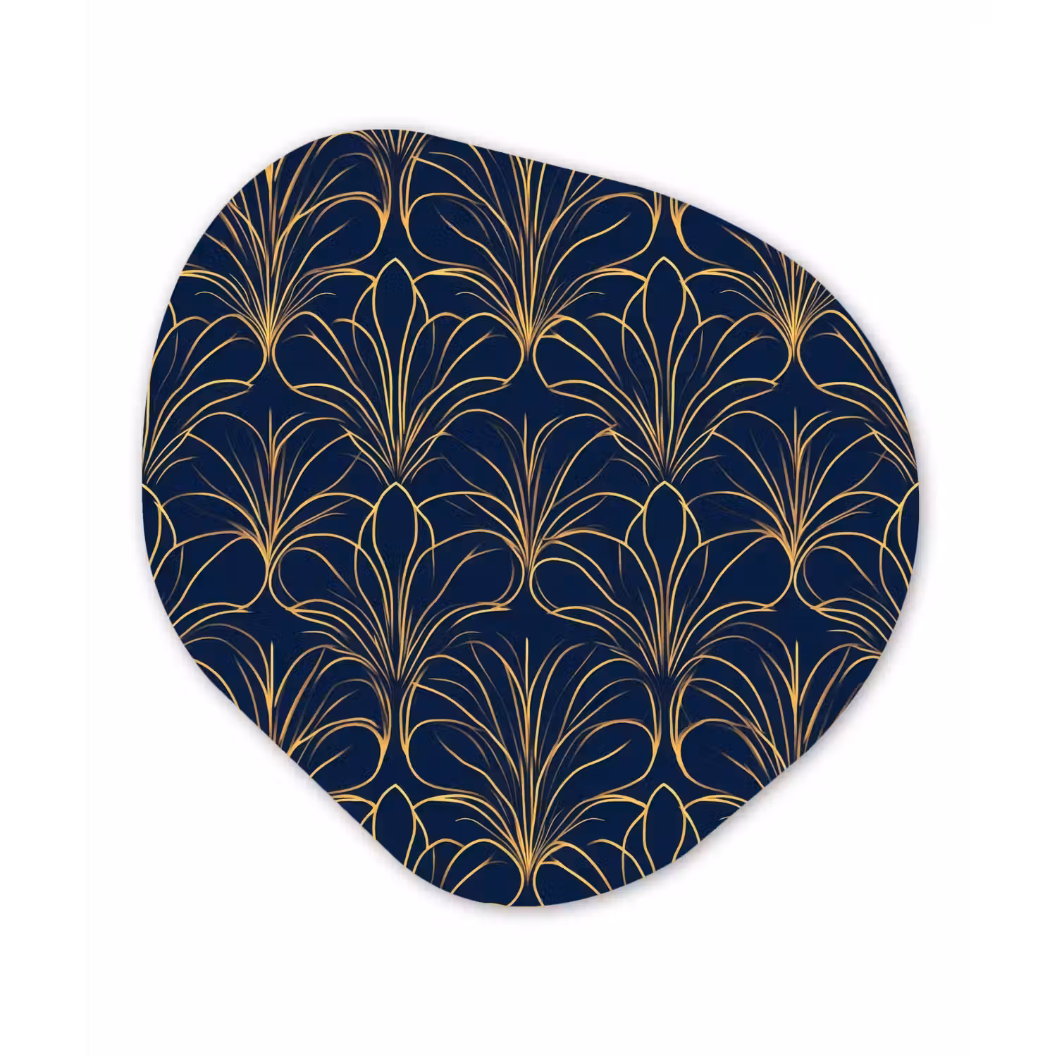 Deco - Waaier - Blauw Wandcirkel Organisch Aluminium middel 851 -3d