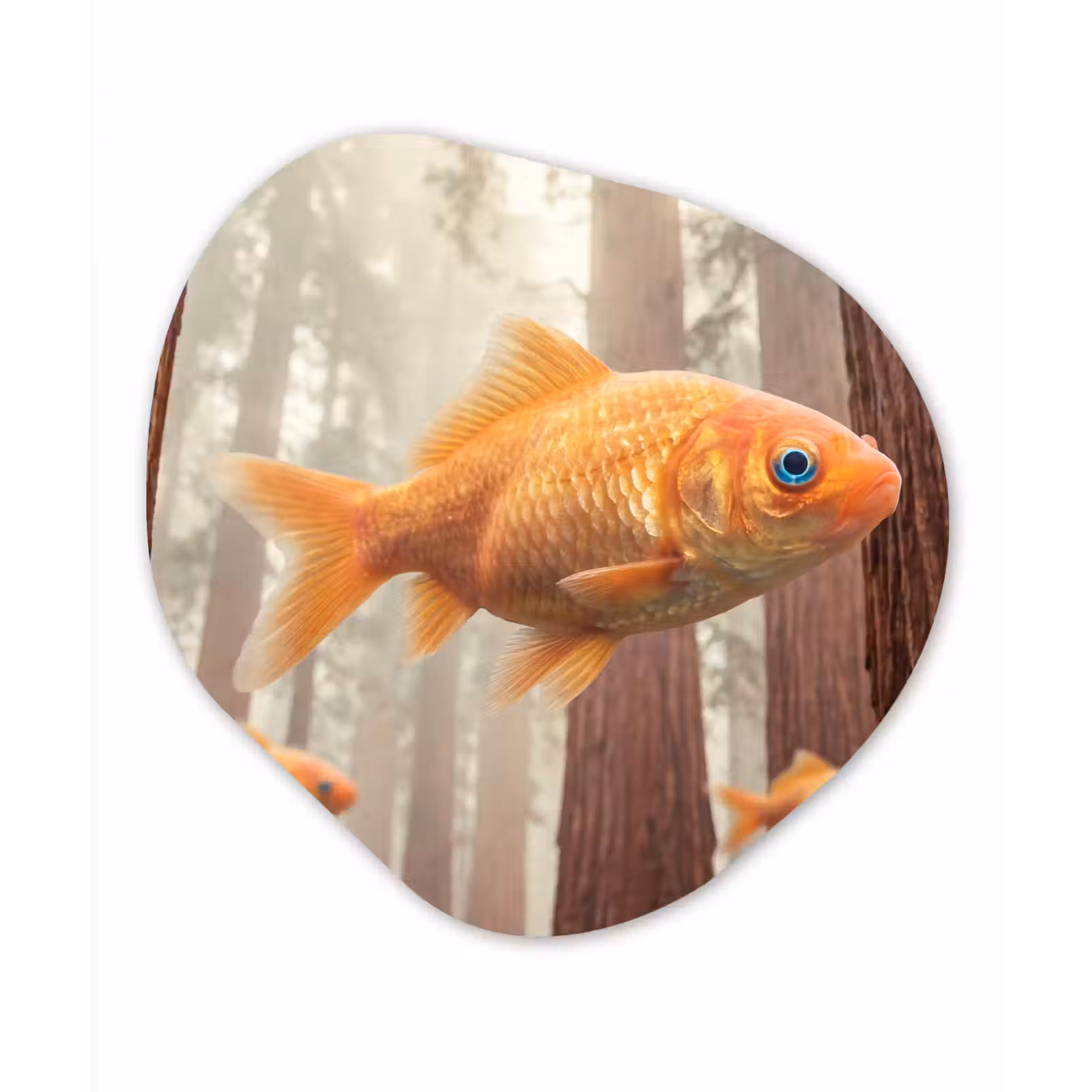Organic painting - Aluminum -. Fish - Forest - Fantasy - Vis - Bos - Fantasie Wandcirkel Organisch Aluminium middel