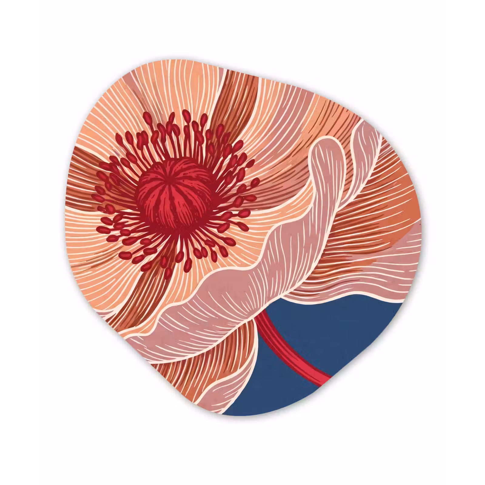 Organic painting - Aluminum -. Flowers - Modern - Abstract - Bloemen - Modern - Abstract Wandcirkel Organisch Aluminium middel