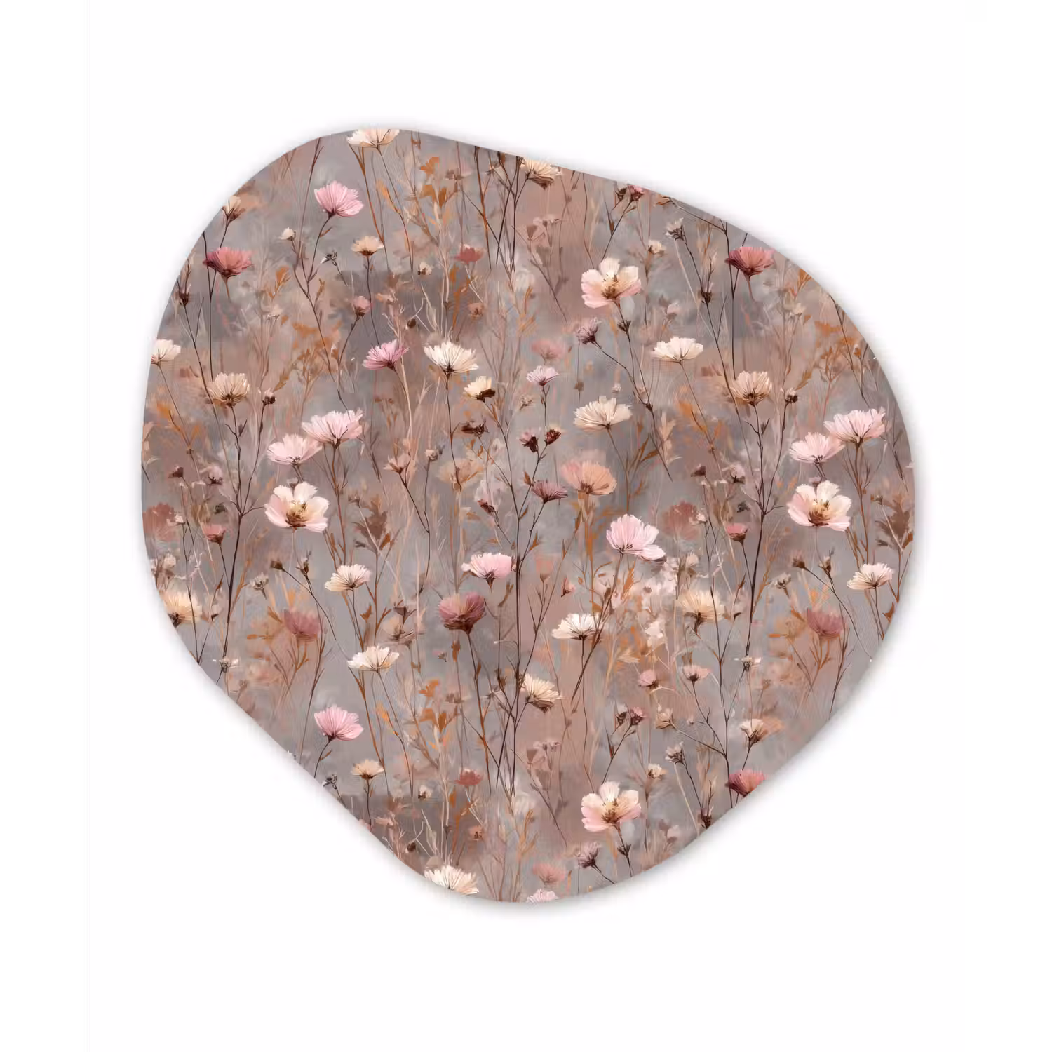 Bloemen - Wild - Pastel Wandcirkel Organisch Aluminium middel 851 -3d