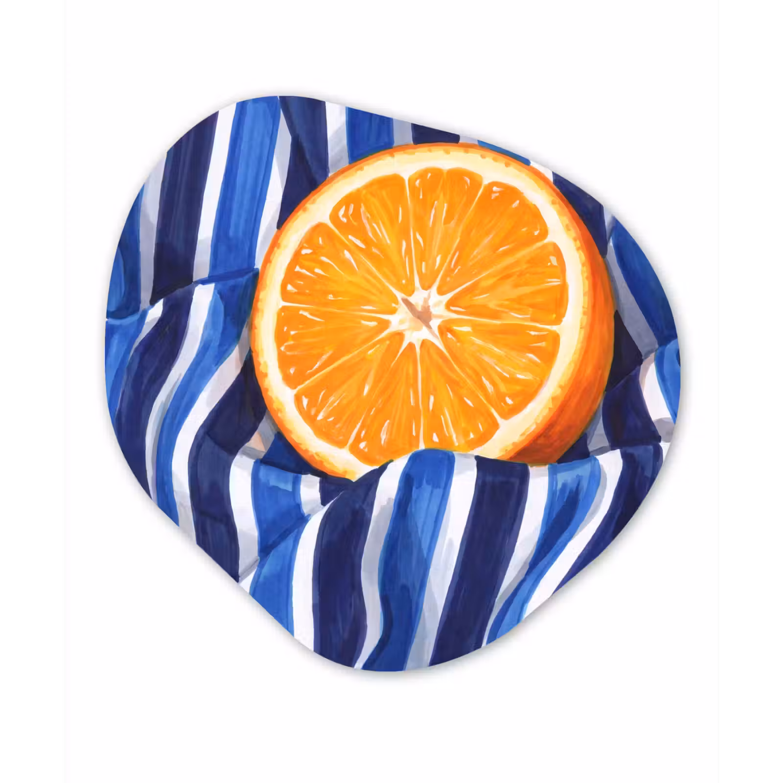 Organic painting - Aluminum -. Food - Fruit - Orange - Eten - Fruit - Oranje Wandcirkel Organisch Aluminium middel