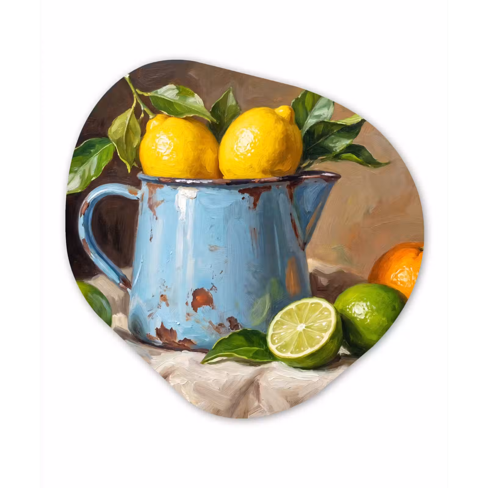 Organic painting - Aluminum -. Food - Still Life - Classical - Eten - Stilleven - Klassiek Wandcirkel Organisch Aluminium middel