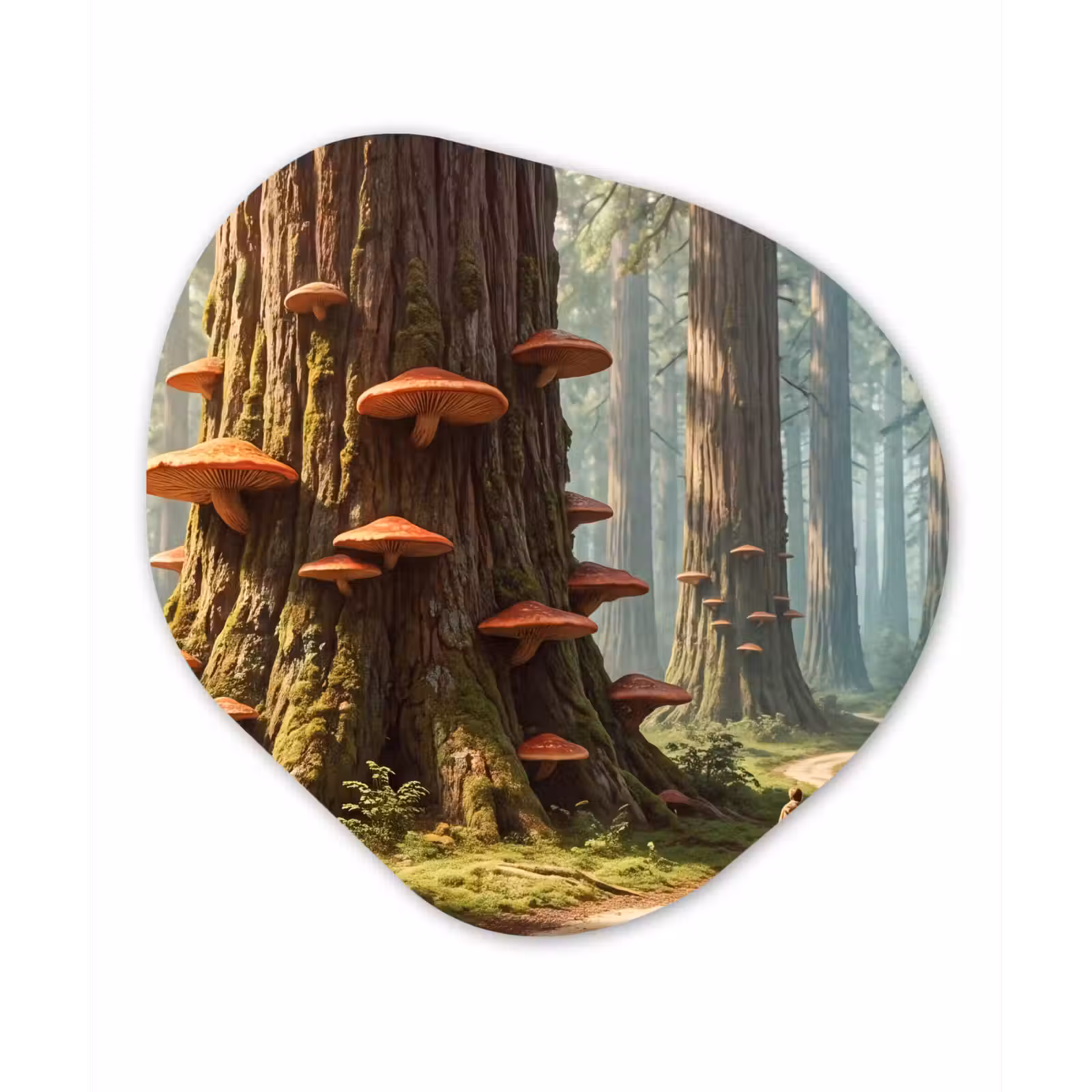 Organic painting - Aluminum -. Forest - Trees - Nature - Bos - Bomen - Natuur Wandcirkel Organisch Aluminium middel