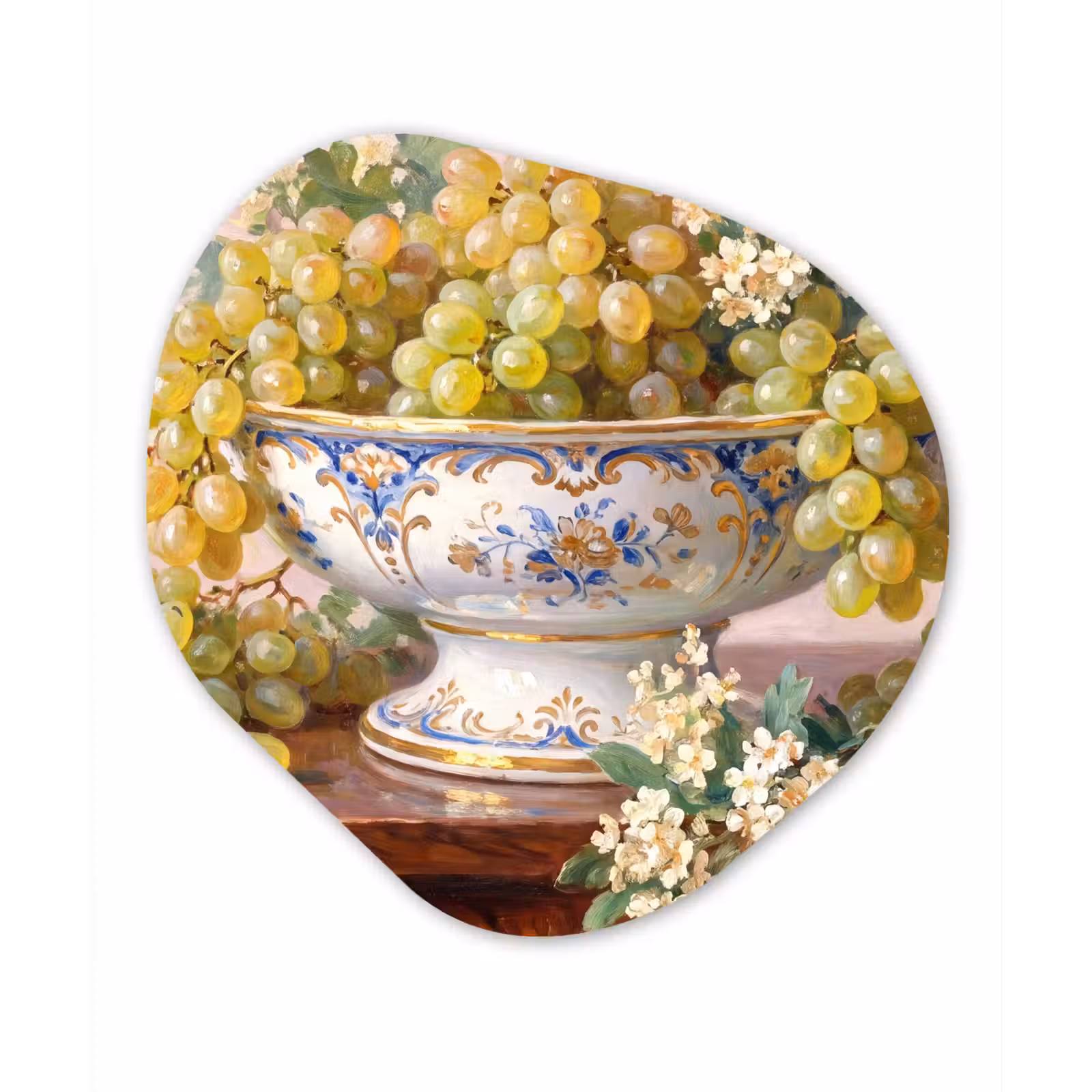 Organic painting - Aluminum -. Fruit - Still Life - Classical - Fruit - Stilleven - Klassiek Wandcirkel Organisch Aluminium middel