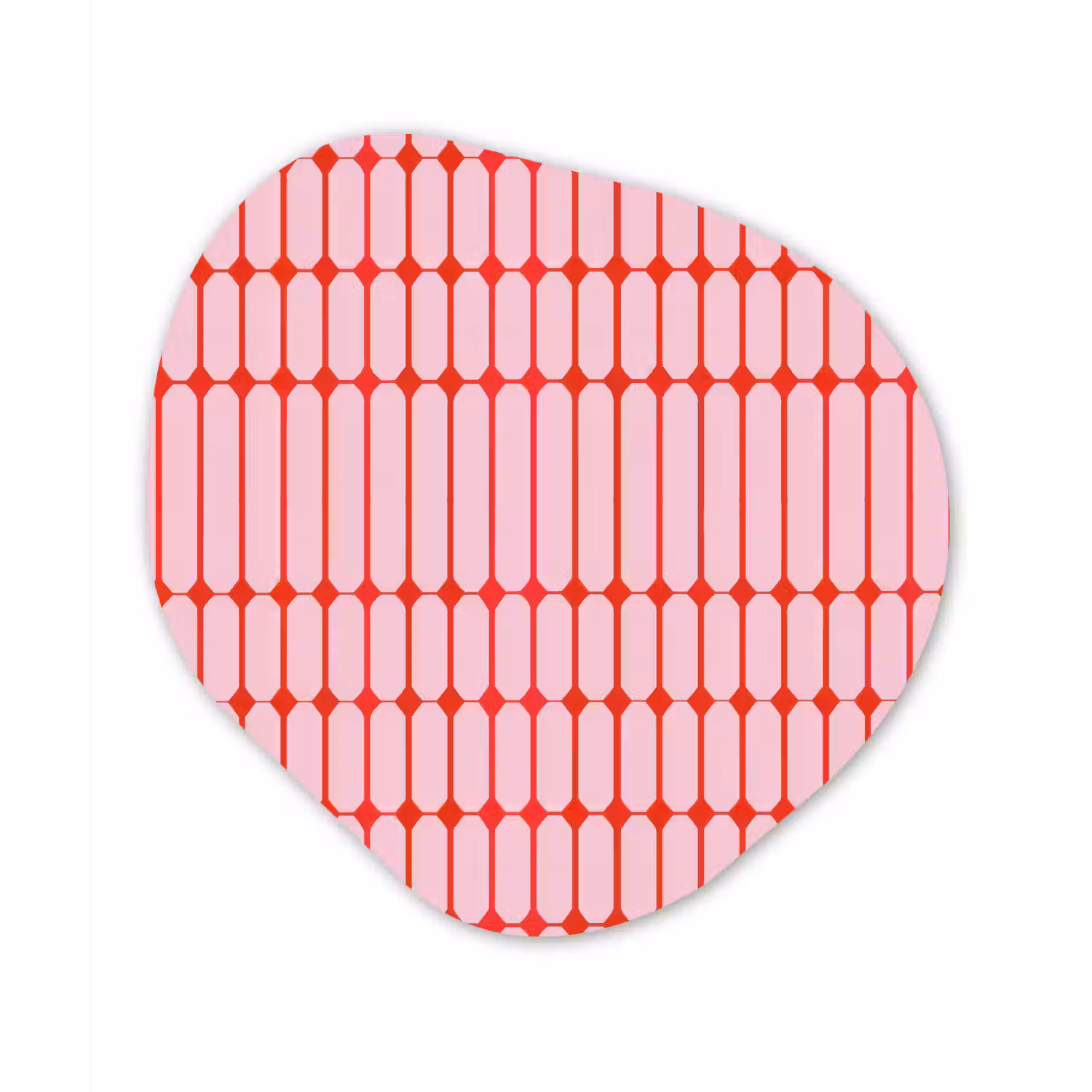Geometrisch - Minimalistisch - Rood - Roze Wandcirkel Organisch Aluminium middel 851 -3d