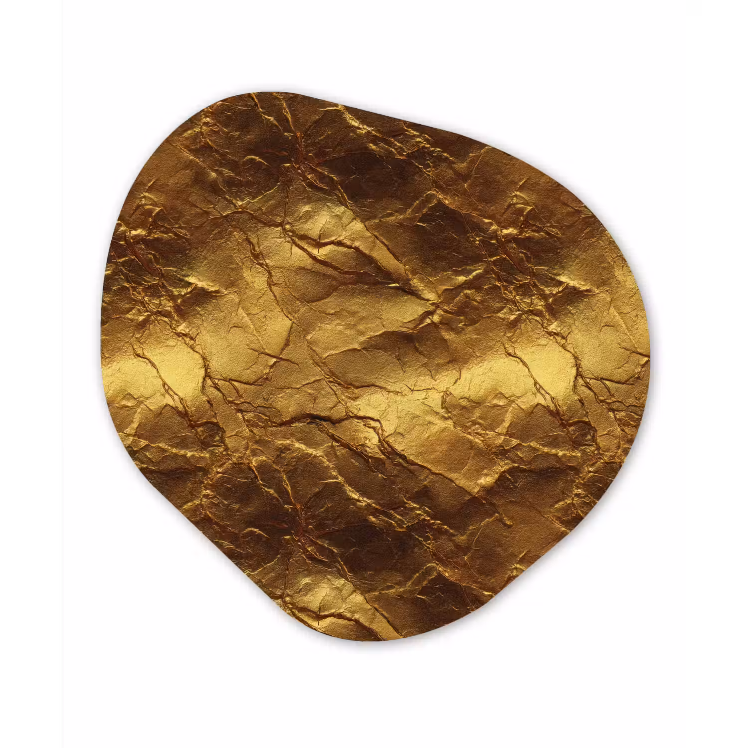 Bladgoud - Textuur - Goud Wandcirkel Organisch Aluminium middel 851 -3d