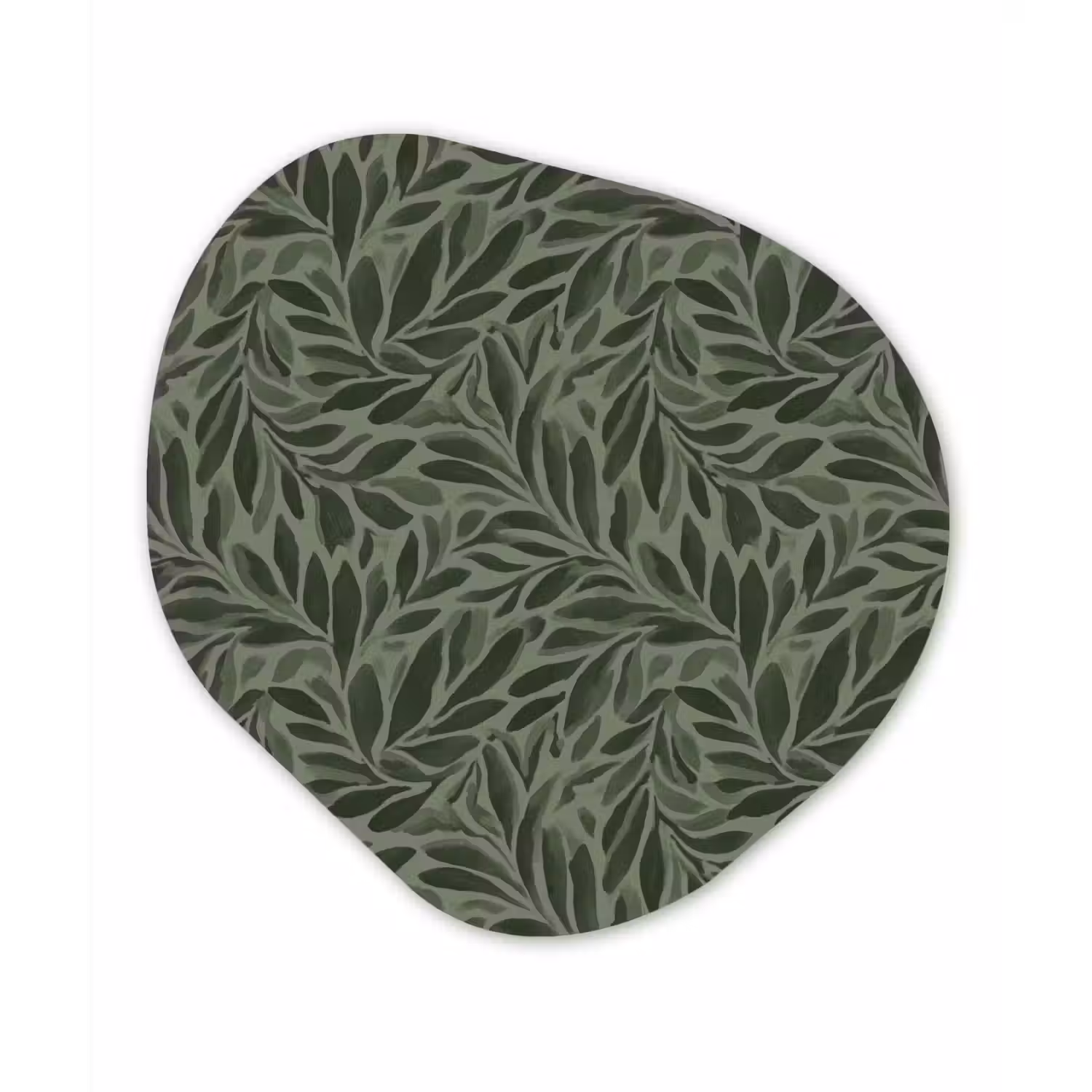 Bladeren - Organisch - Groen Wandcirkel Organisch Aluminium middel 851 -3d