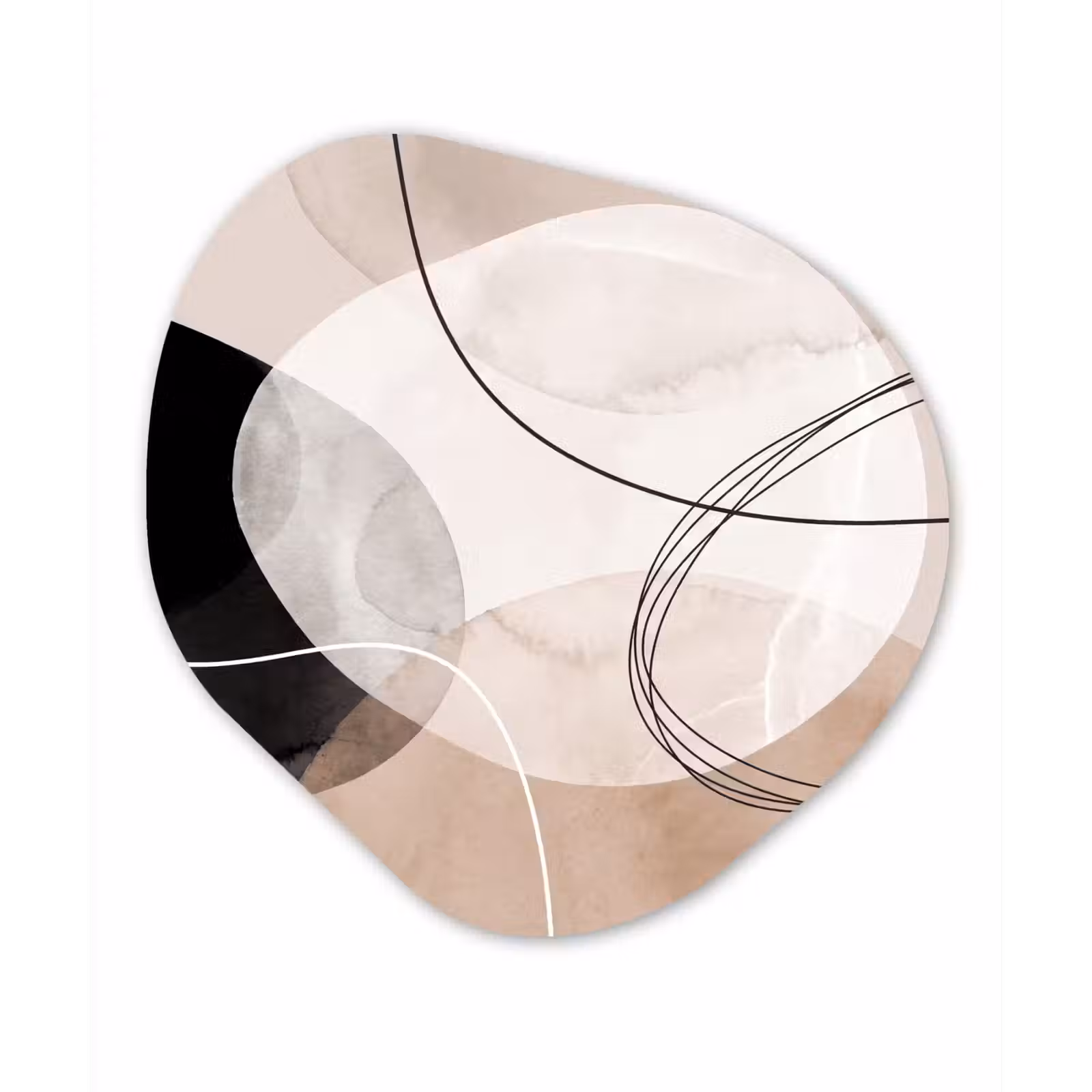 Organic painting - Aluminum -. Lines - Wavy - Art - Lijnen - Golvend - Kunst Wandcirkel Organisch Aluminium middel