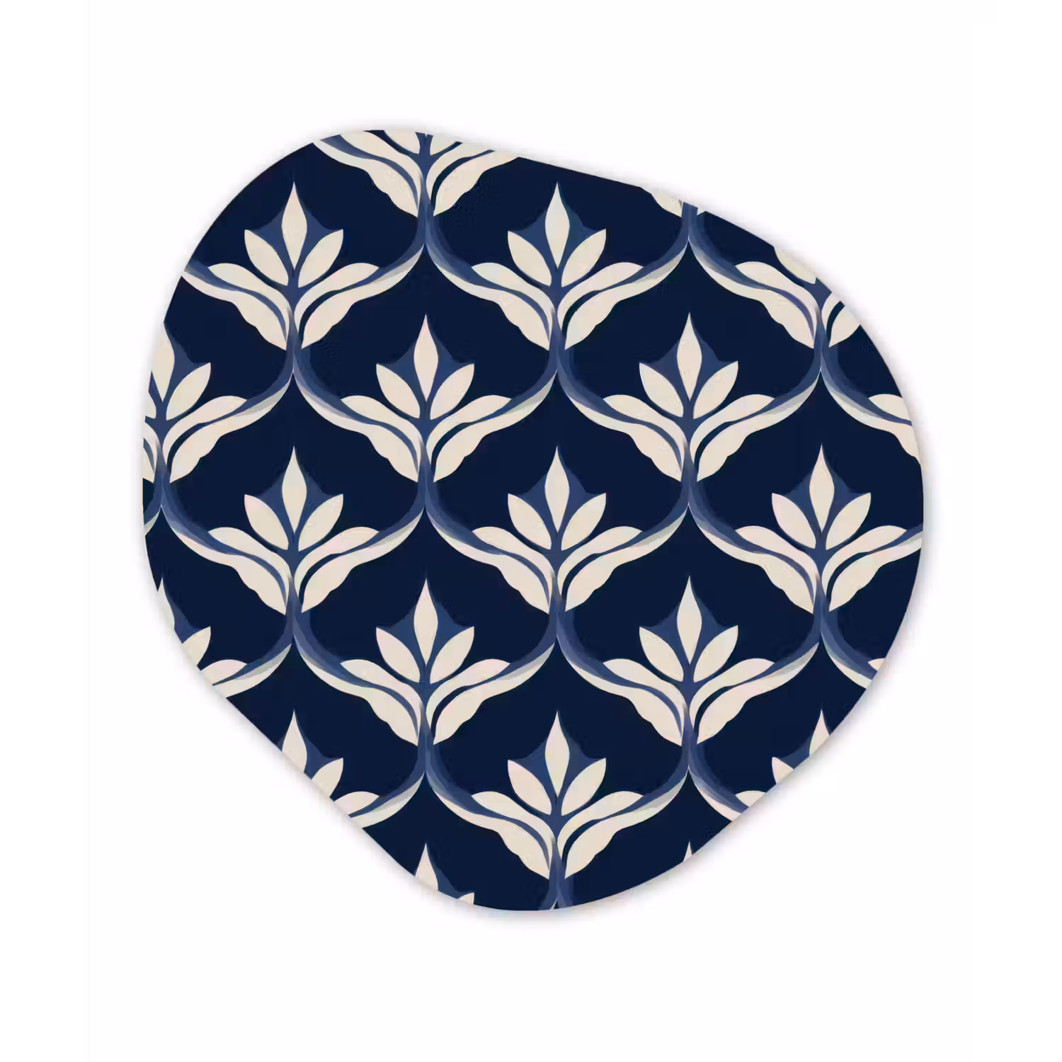 Modern - Ontwerp - Blauw Wandcirkel Organisch Aluminium middel 851 -3d