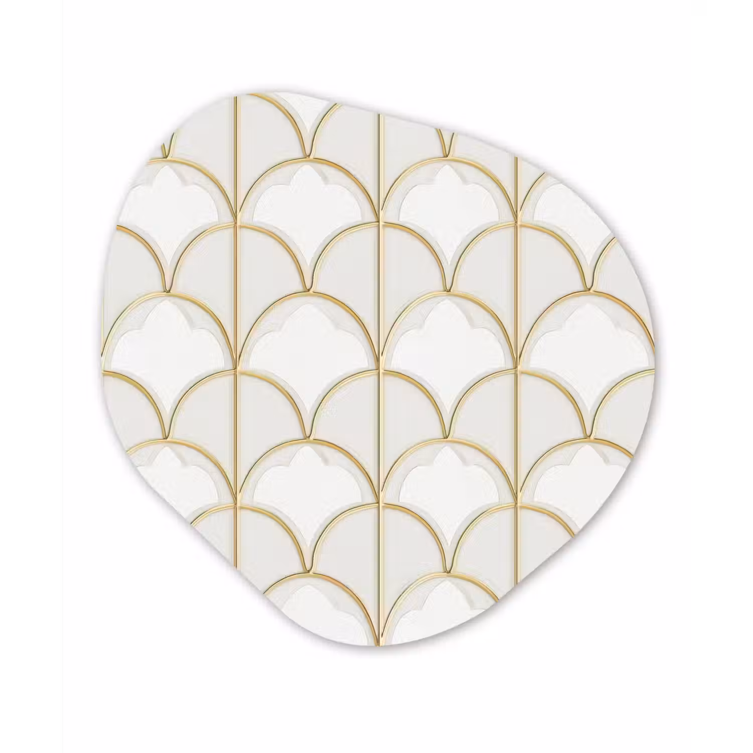 Mozaïek - Bogen - Goud Wandcirkel Organisch Aluminium middel 851 -3d