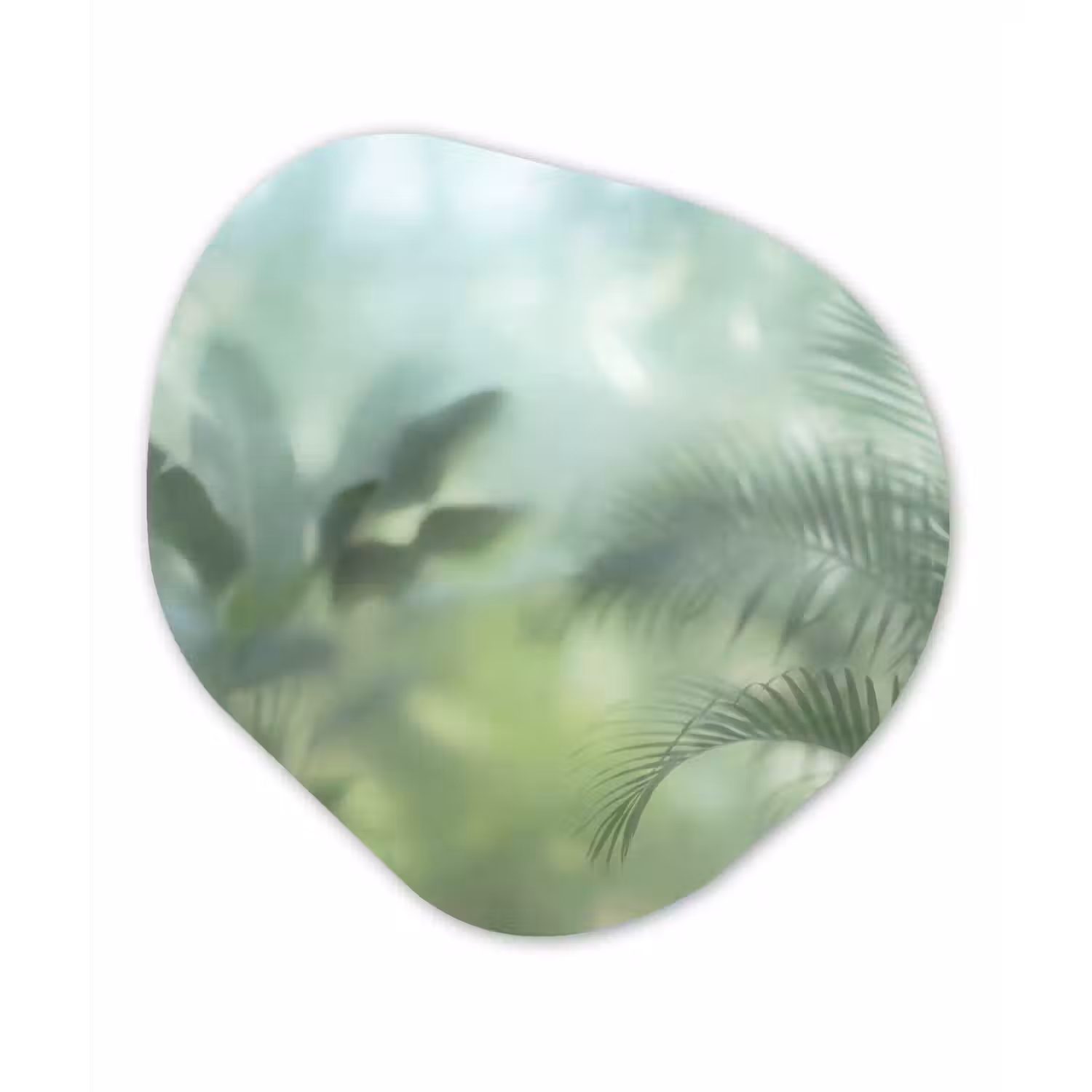 Natuur - Vervaagd - Groen - Abstract - Modern Wandcirkel Organisch Aluminium middel -3d