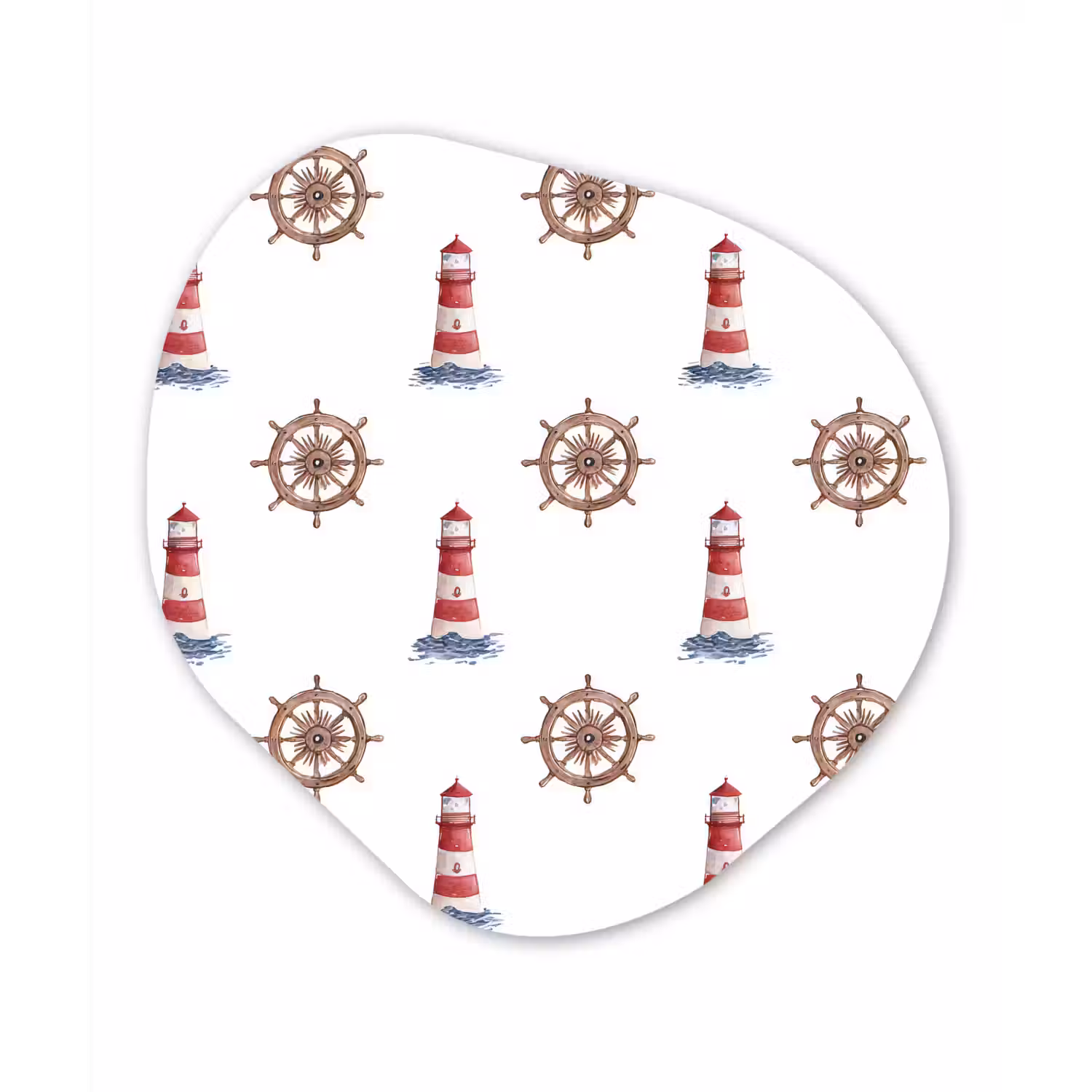 Nautisch - Klassiek - Rood Wandcirkel Organisch Aluminium middel 851 -3d