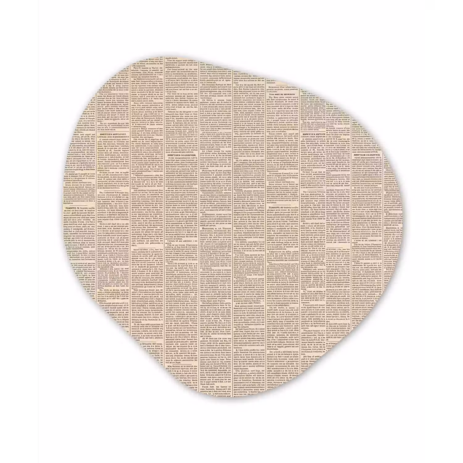 Krant - Nieuws - Historisch - Vintage - Beige Wandcirkel Organisch Aluminium middel -3d