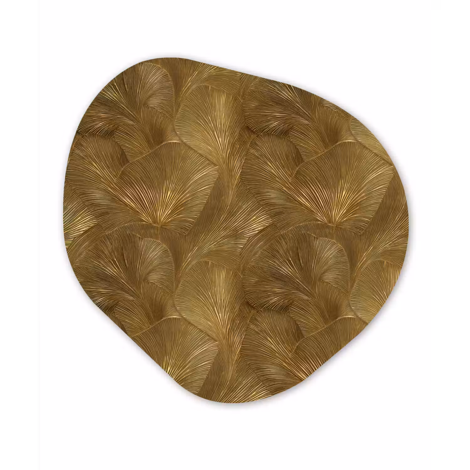 Organisch - Lijnen - Goud Wandcirkel Organisch Aluminium middel 851 -3d