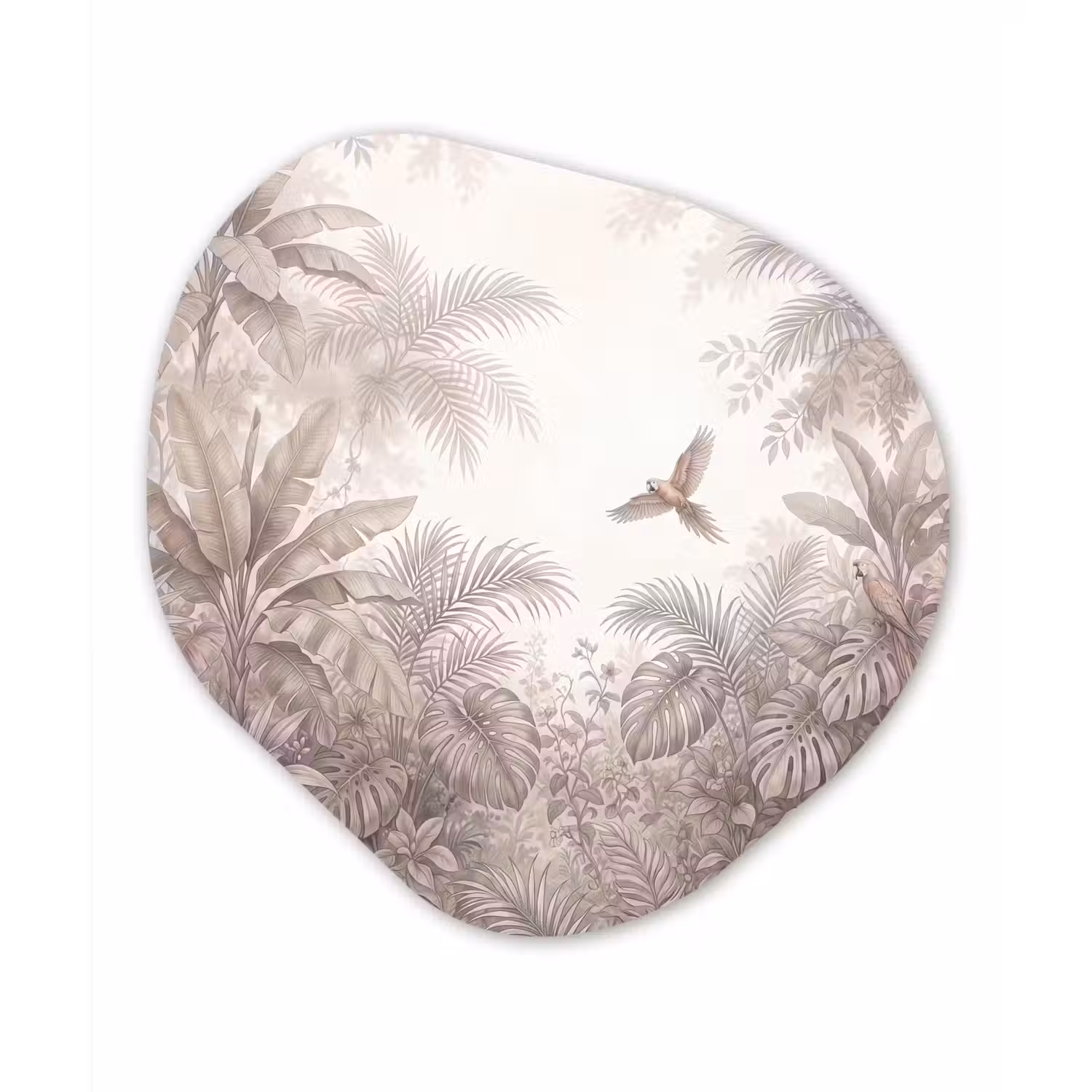 Papagaai - Jungle - Tropisch Wandcirkel Organisch Aluminium middel -3d