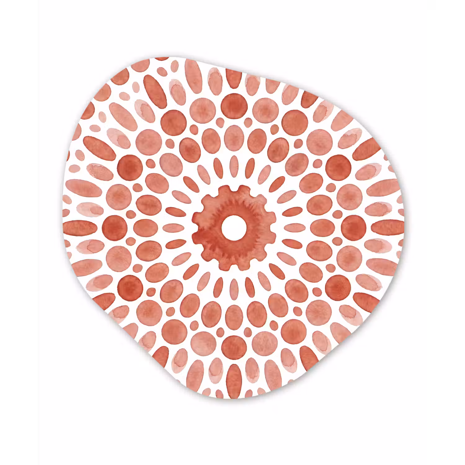 Patroon - Cirkels - Abstract - Modern - Rood Wandcirkel Organisch Aluminium middel -3d