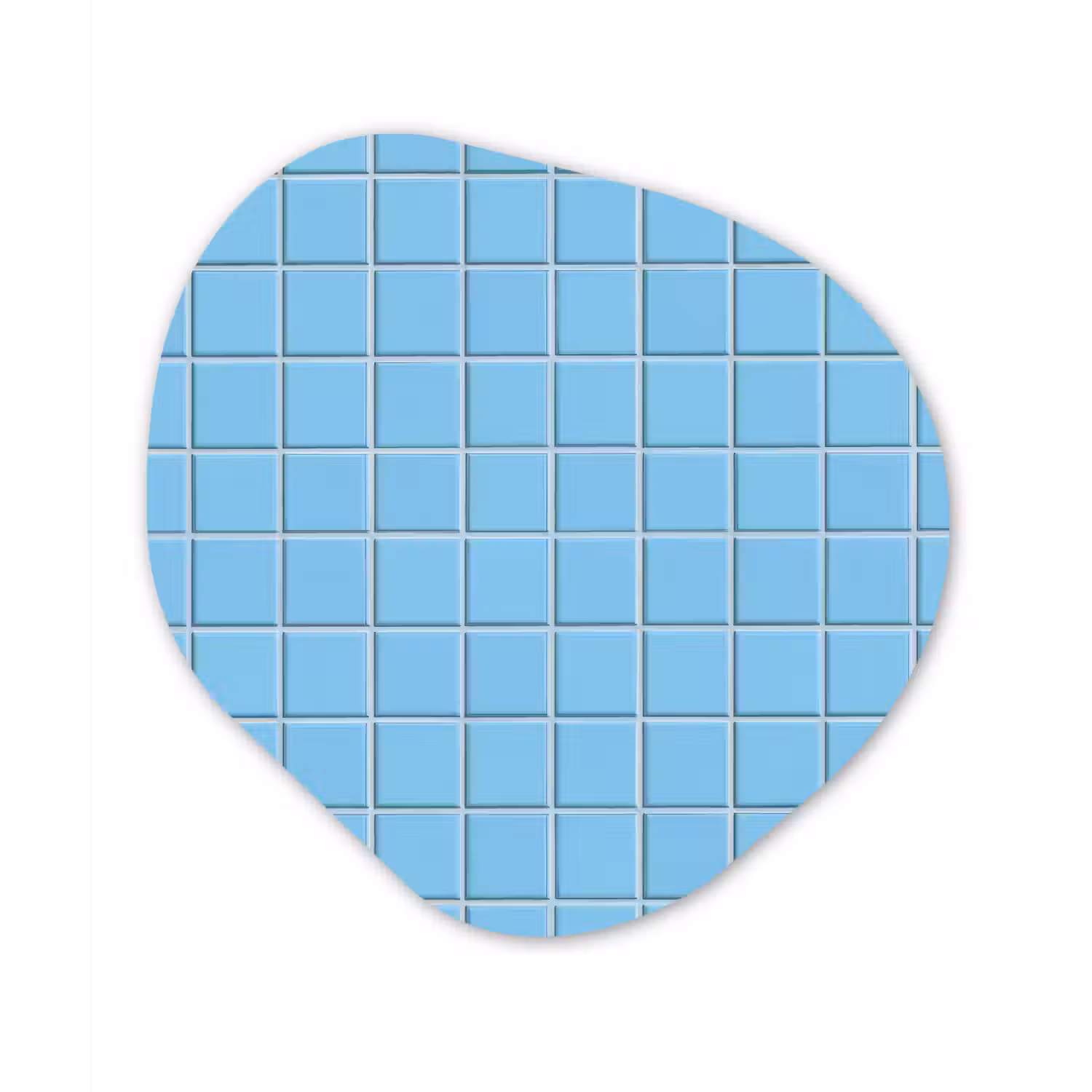 Patroon - Tegel - Pastel - Blauw Wandcirkel Organisch Aluminium middel 851 -3d