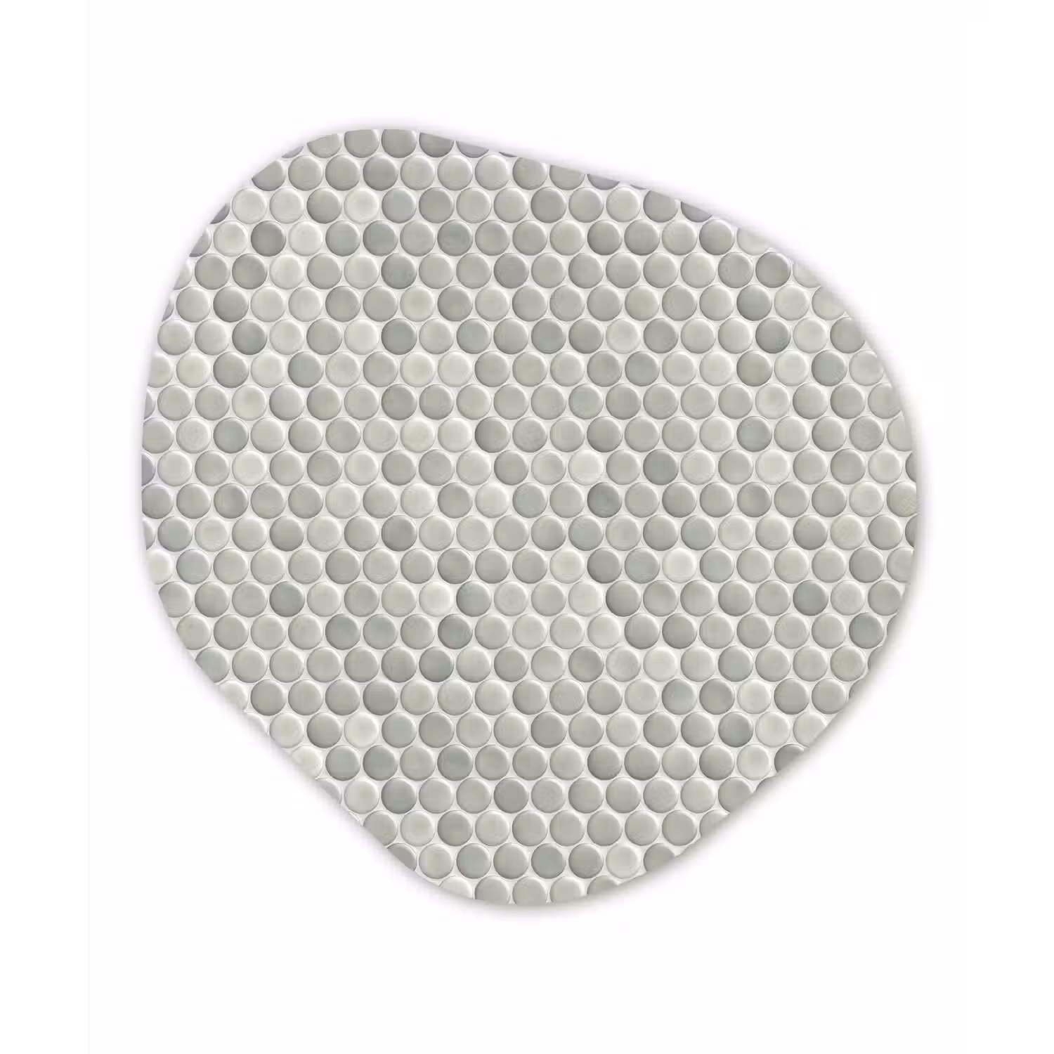 Penny - Mozaïek - Lichtgrijs Wandcirkel Organisch Aluminium middel 851 -3d