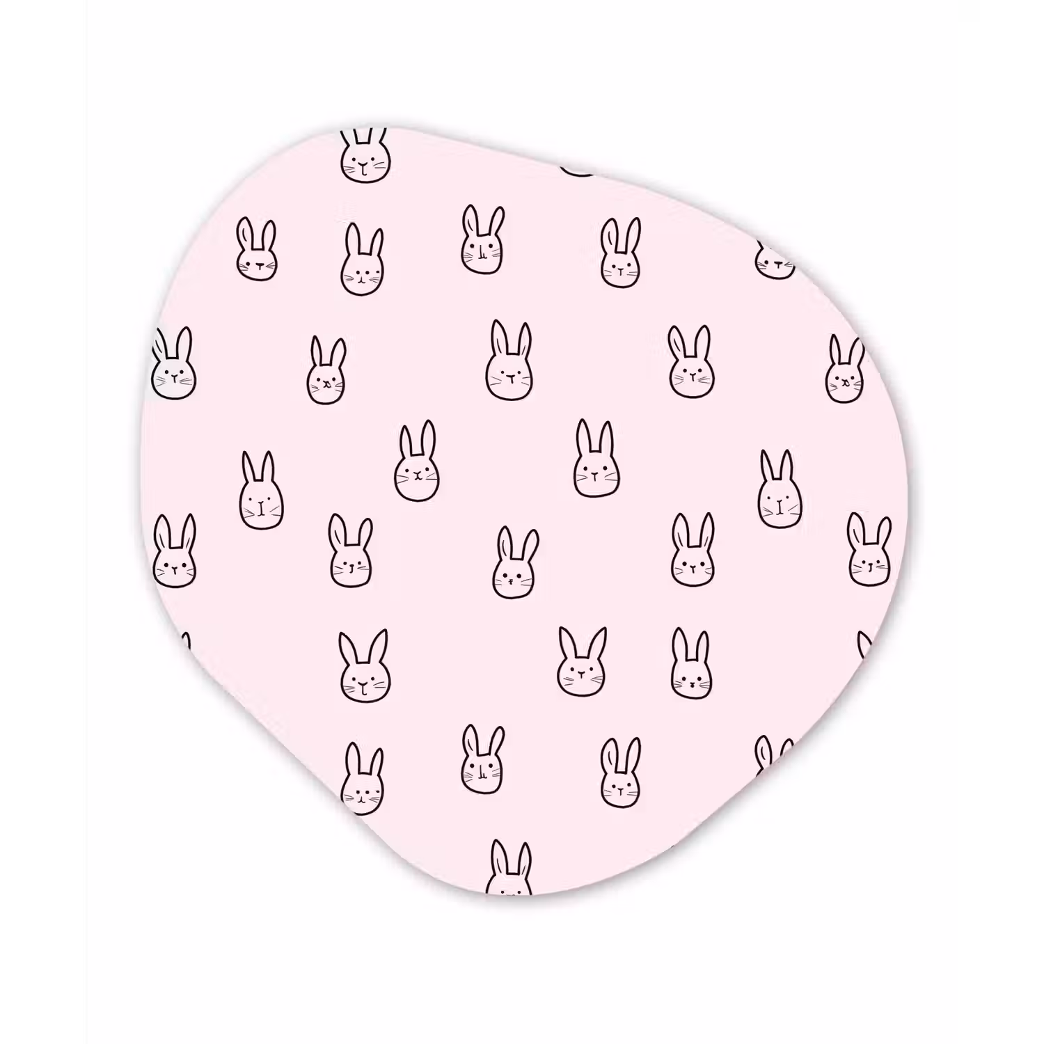 Konijnen - Minimalistisch - Roze Wandcirkel Organisch Aluminium middel 851 -3d