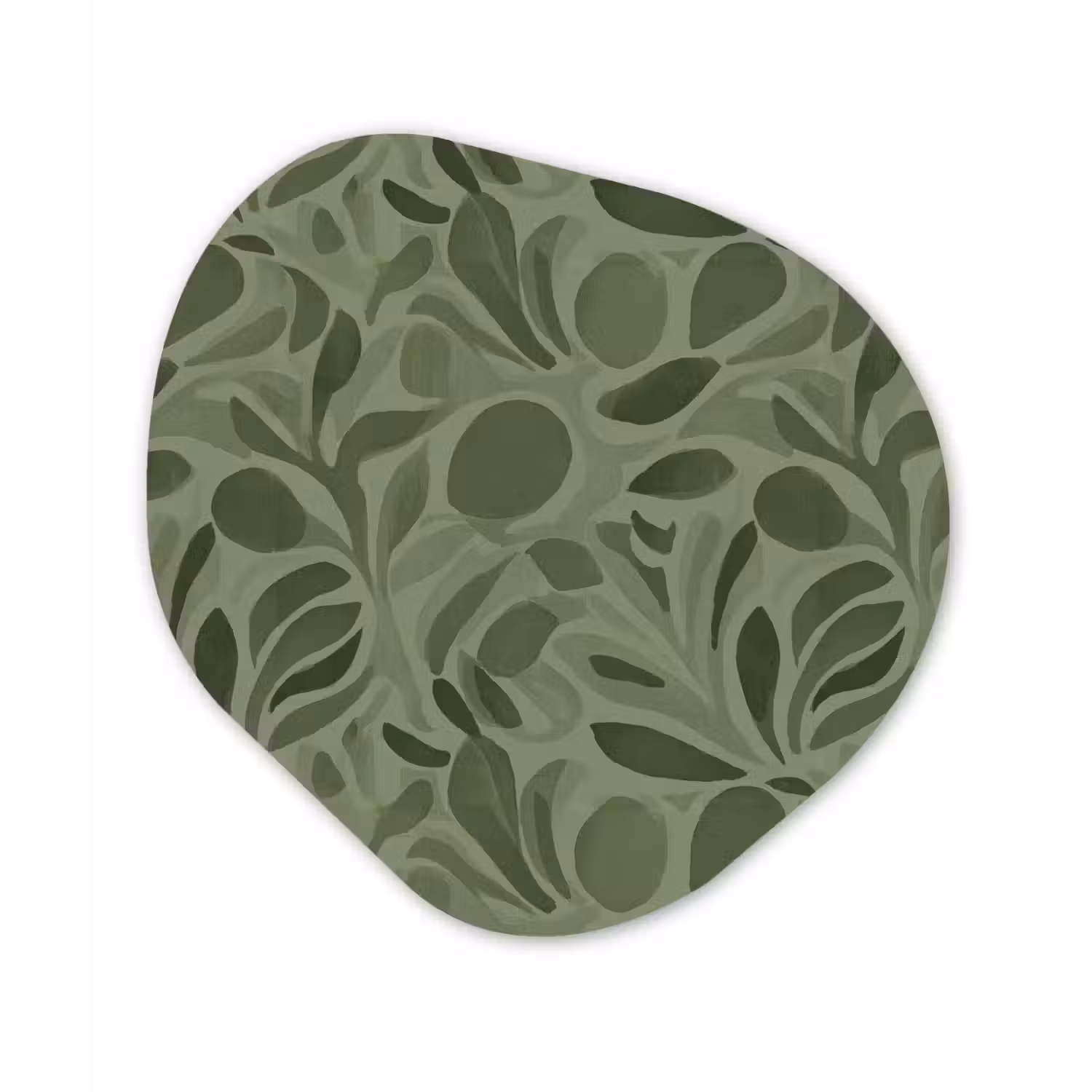 Sereen - Bladeren - Groen Wandcirkel Organisch Aluminium middel 851 -3d