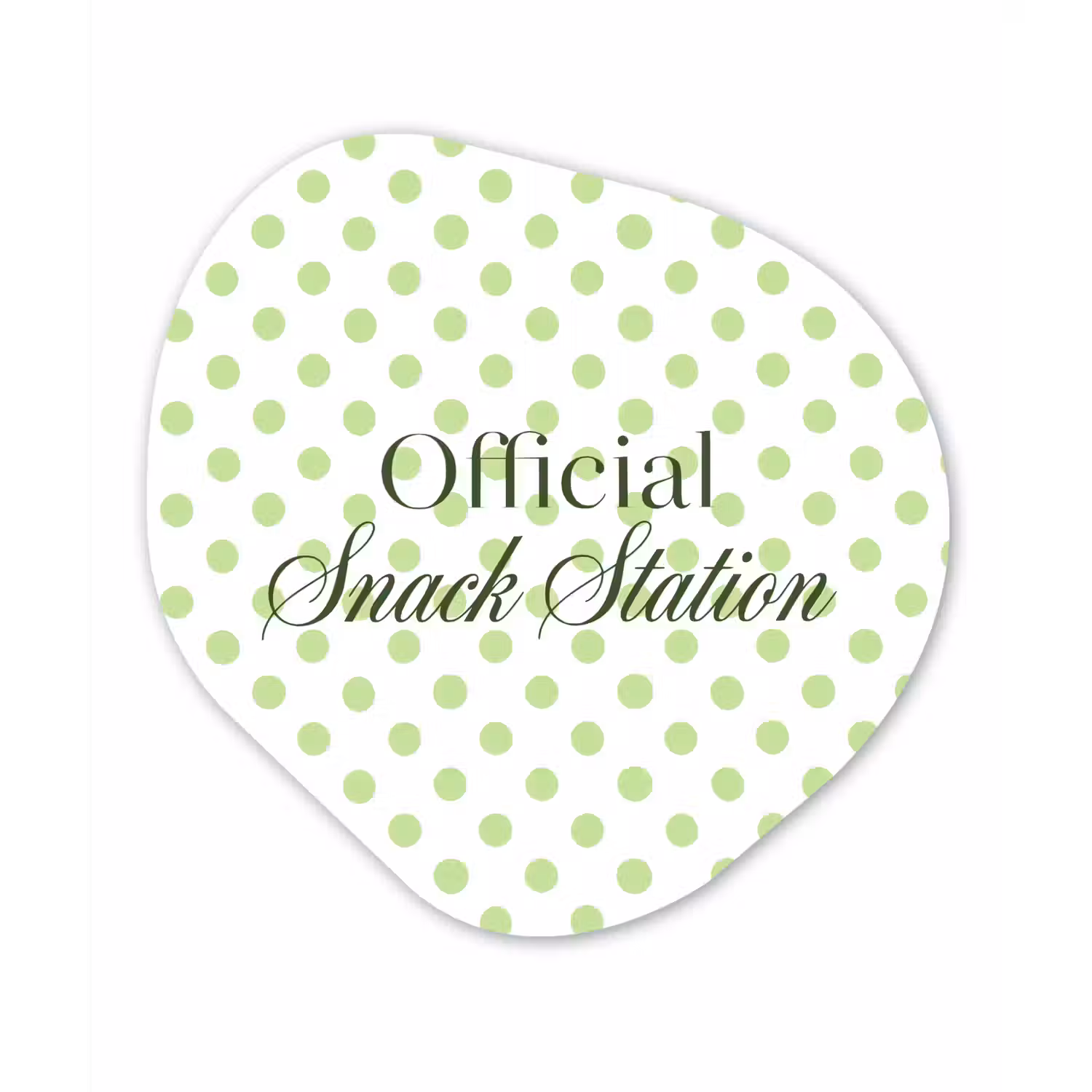 Snack Station - Groen - Stippen Wandcirkel Organisch Aluminium middel -3d