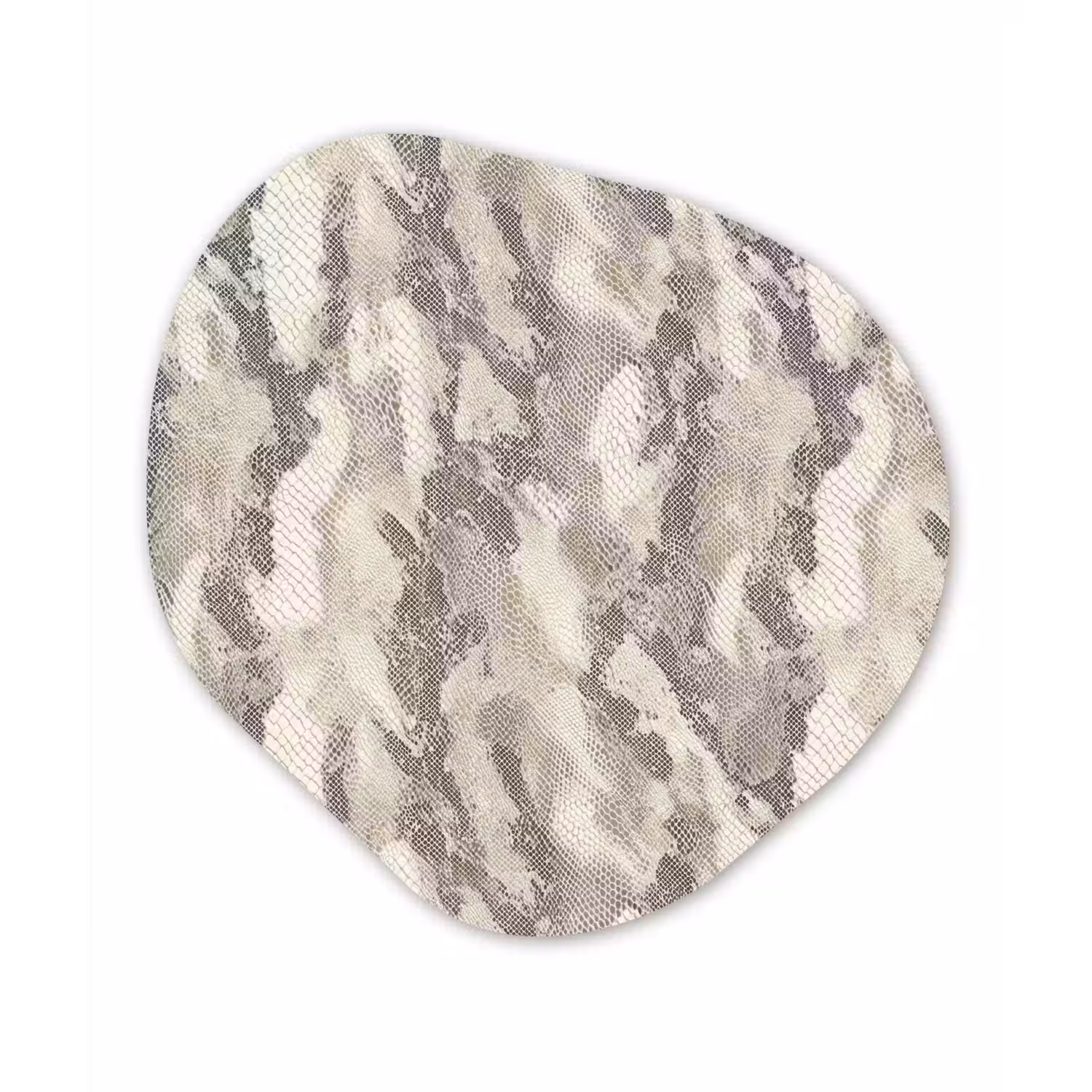 Slang - Patroon - Taupe Wandcirkel Organisch Aluminium middel 851 -3d