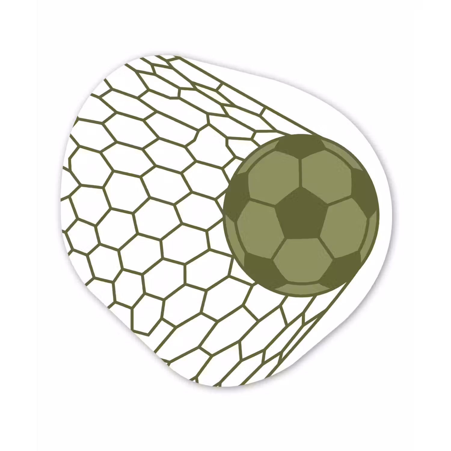Voetbal - Goal - Sport - Groen Wandcirkel Organisch Aluminium middel -3d