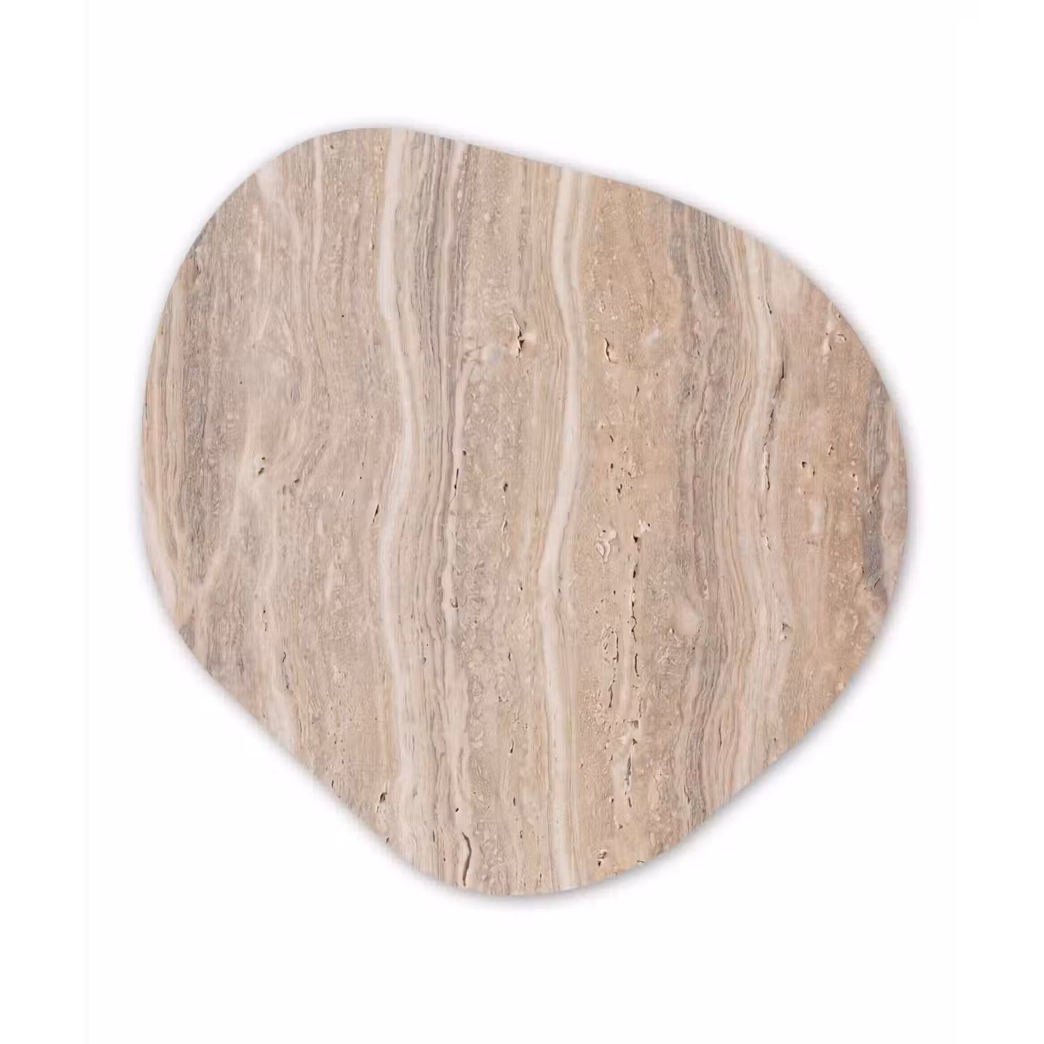 Steen - Patroon - Textuur - Natuurlijk - Beige Wandcirkel Organisch Aluminium middel -3d