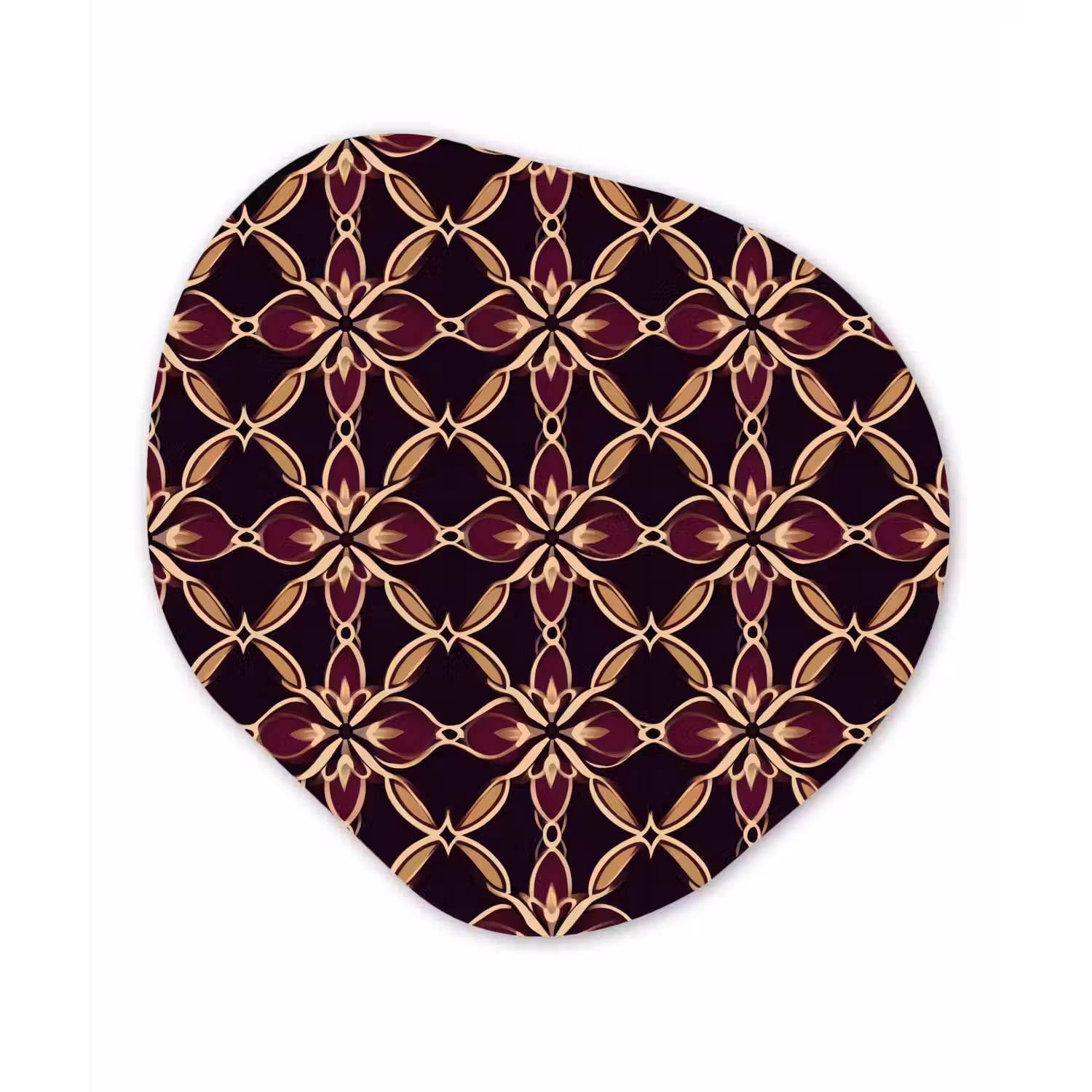 Symmetrisch - Tegel - Burgundy Wandcirkel Organisch Aluminium middel 851 -3d